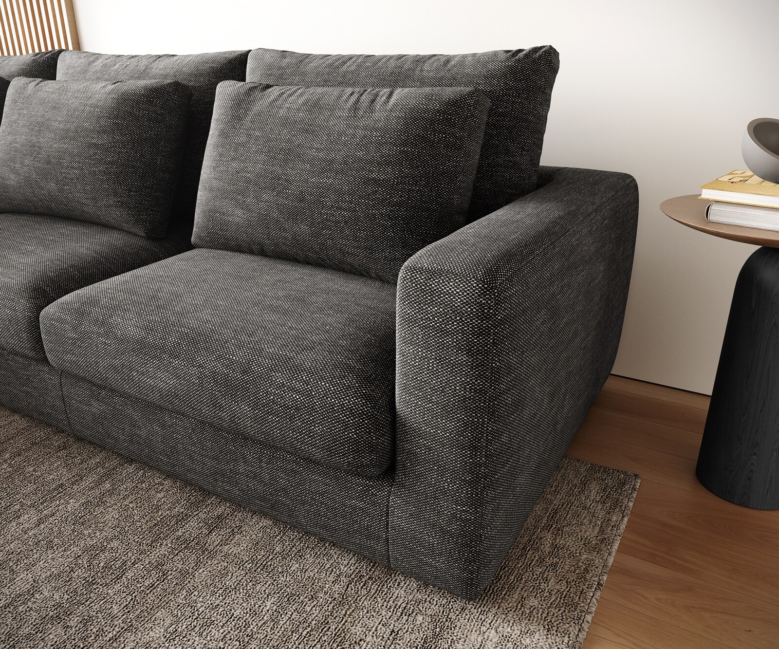 Ecksofa Isla 330x225 cm Chenille Anthrazit Ottomane links 5