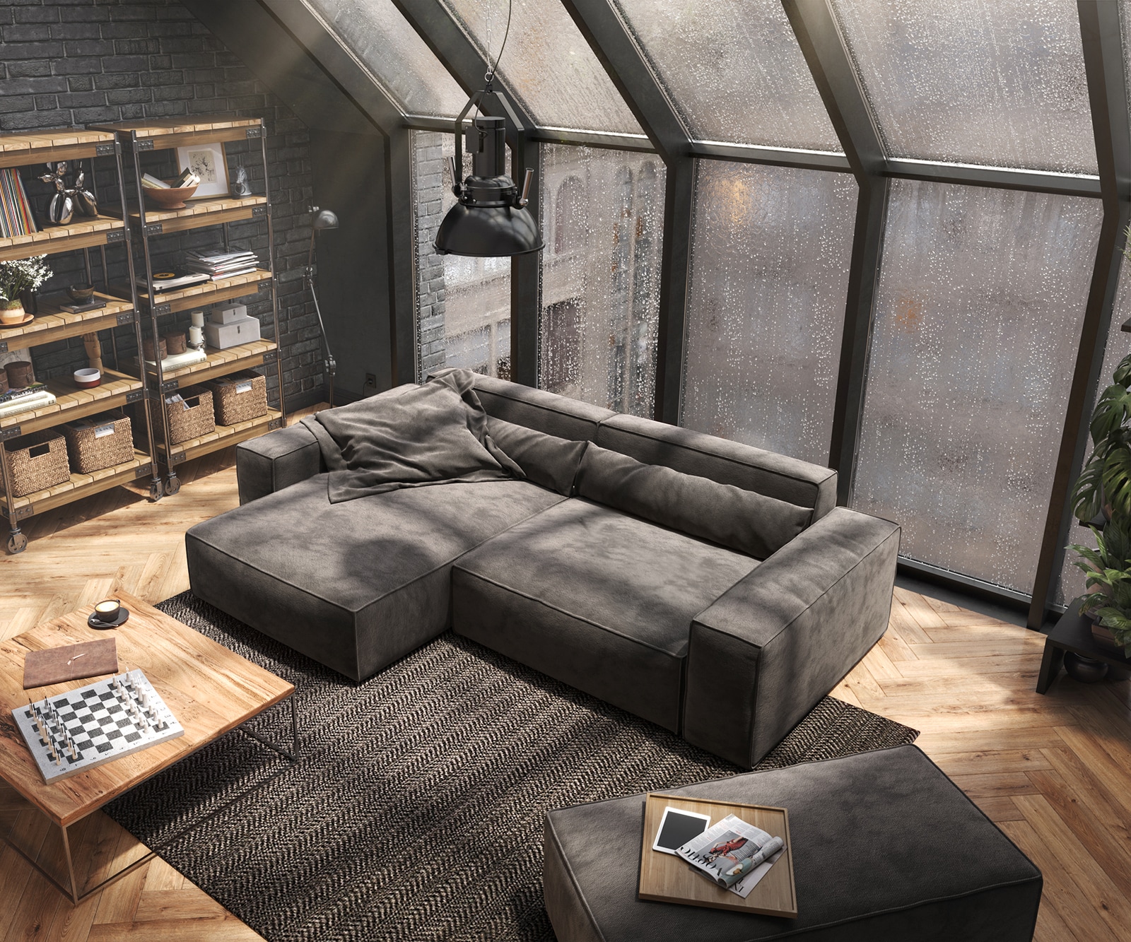 Ecksofa Sirpio XL 270x170 cm Mikrofaser Khakibraun Recamiere variabel mit Hocker 4 Ecksofa Sirpio XL 270x170 cm Mikrofaser Khakibraun Recamiere variabel mit Hocker 4