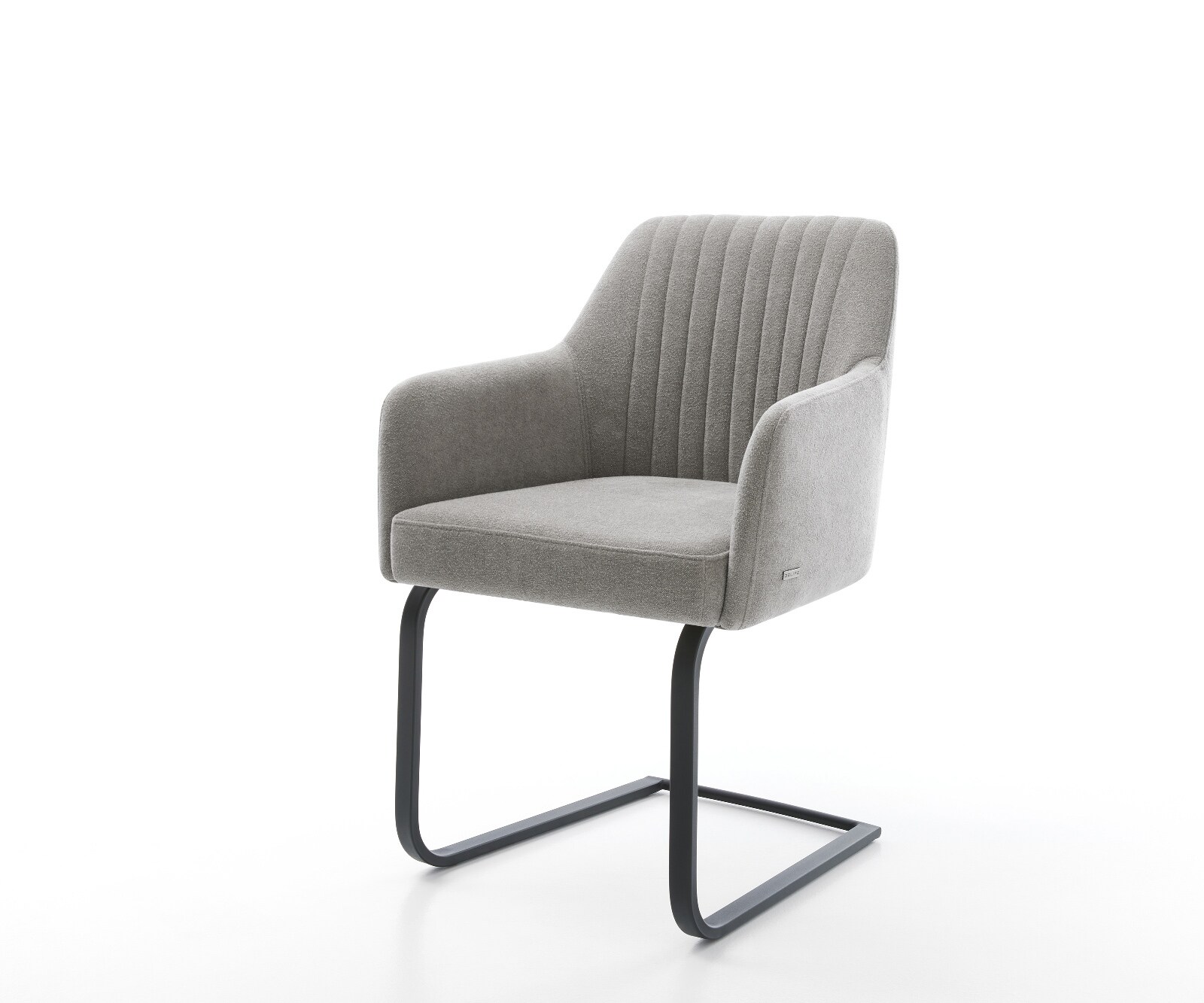Freischwinger Greg-Flex Strukturstoff Soft Grau Freischwinger flach Schwarz günstig online kaufen