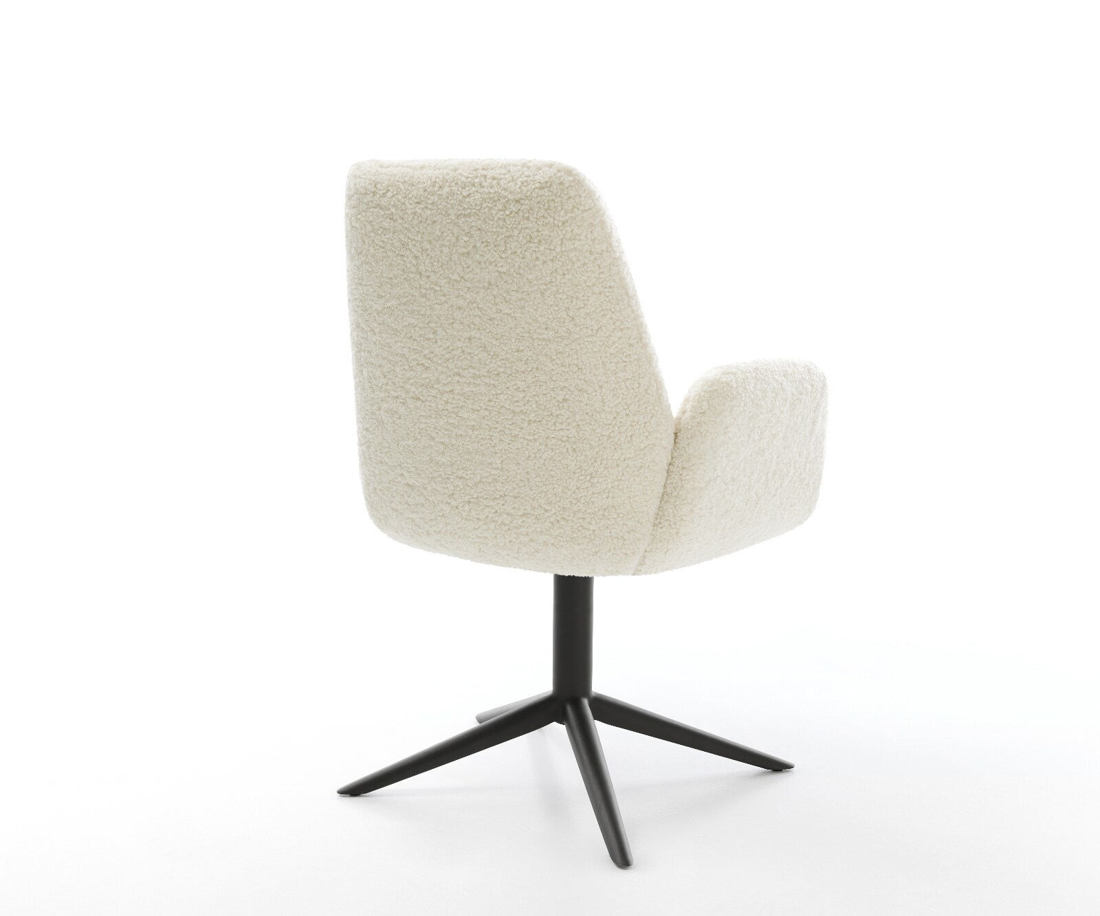 Drehstuhl Zoa-Flex Teddystoff Beige Fußkreuz Schwarz 360° drehbar Wippfunktion Taschenfederkern 3