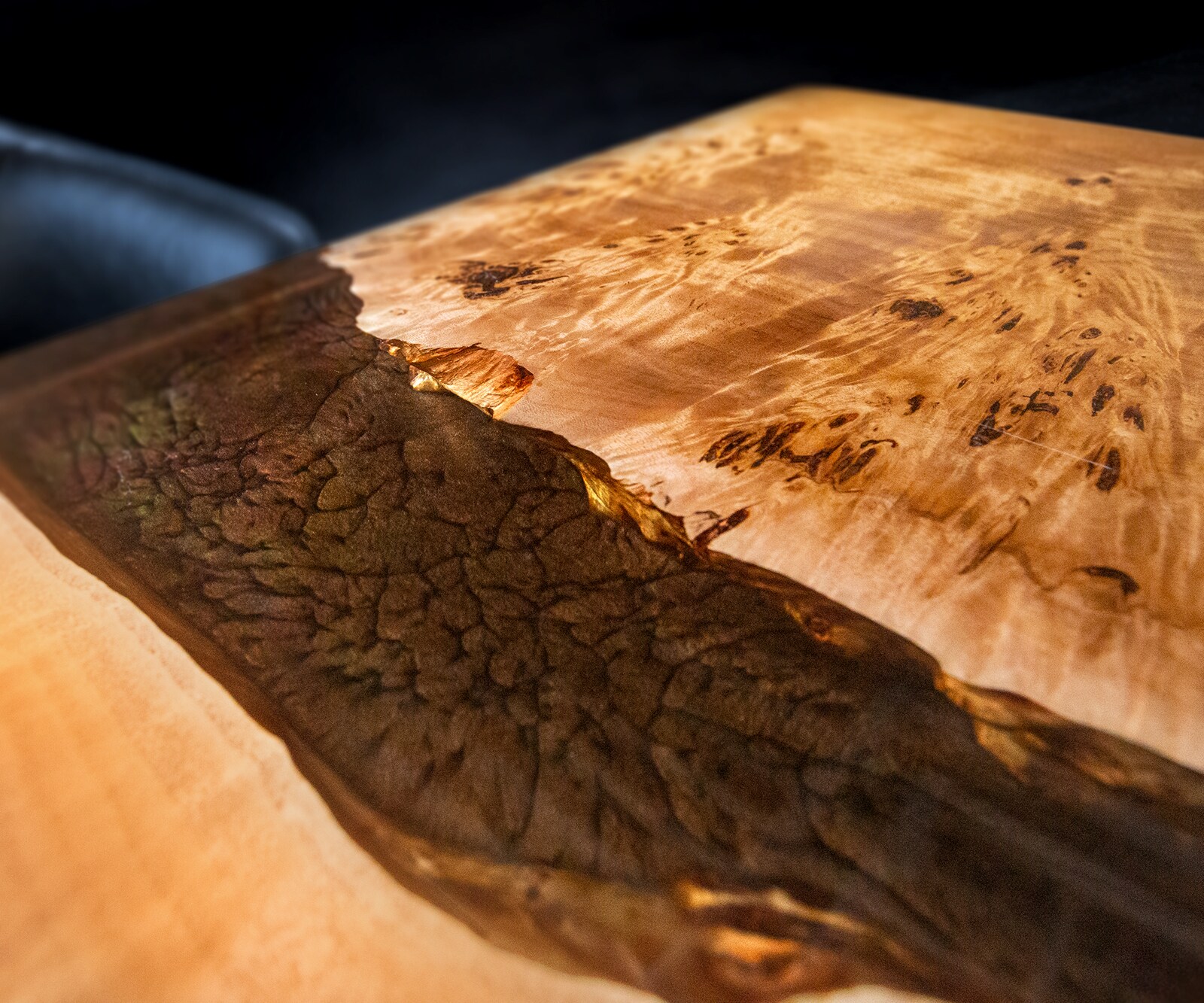 Tischplatte Nussbaum Natur 200 cm Epoxid Metallic-Braun Unikat Nr. 32983 4