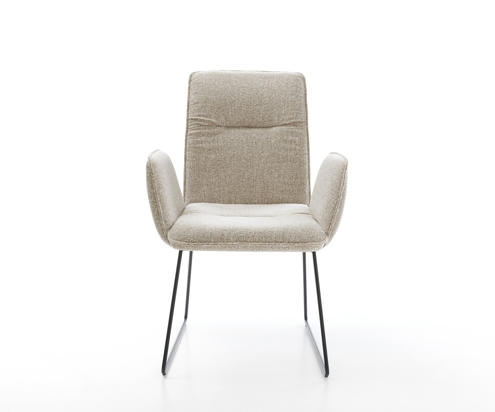 Esszimmerstuhl Vinja-Flex Webstoff Soft Beige Kufengestell Schwarz 1