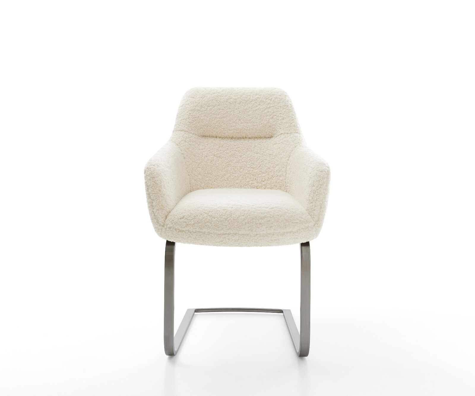 Freischwinger Pejo-Flex Teddystoff Beige Freischwinger flach Graphit Taschenfederkern 1