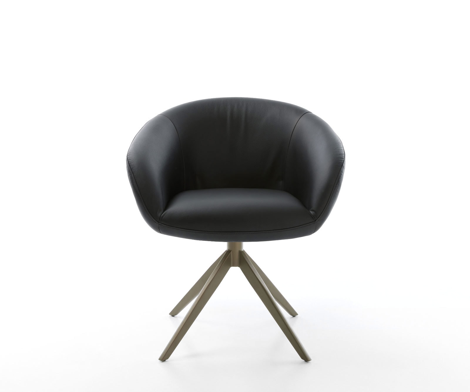 Drehstuhl Vinka-Flex mit Armlehnen Echt-Leder Schwarz Kreuzgestell breit Effektfinish Titan 360° drehbar Wippfunktion Taschenfederkern 1 Drehstuhl Vinka-Flex mit Armlehnen Echt-Leder Schwarz Kreuzgestell breit Effektfinish Titan 360° drehbar Wippfunktion Taschenfederkern 1