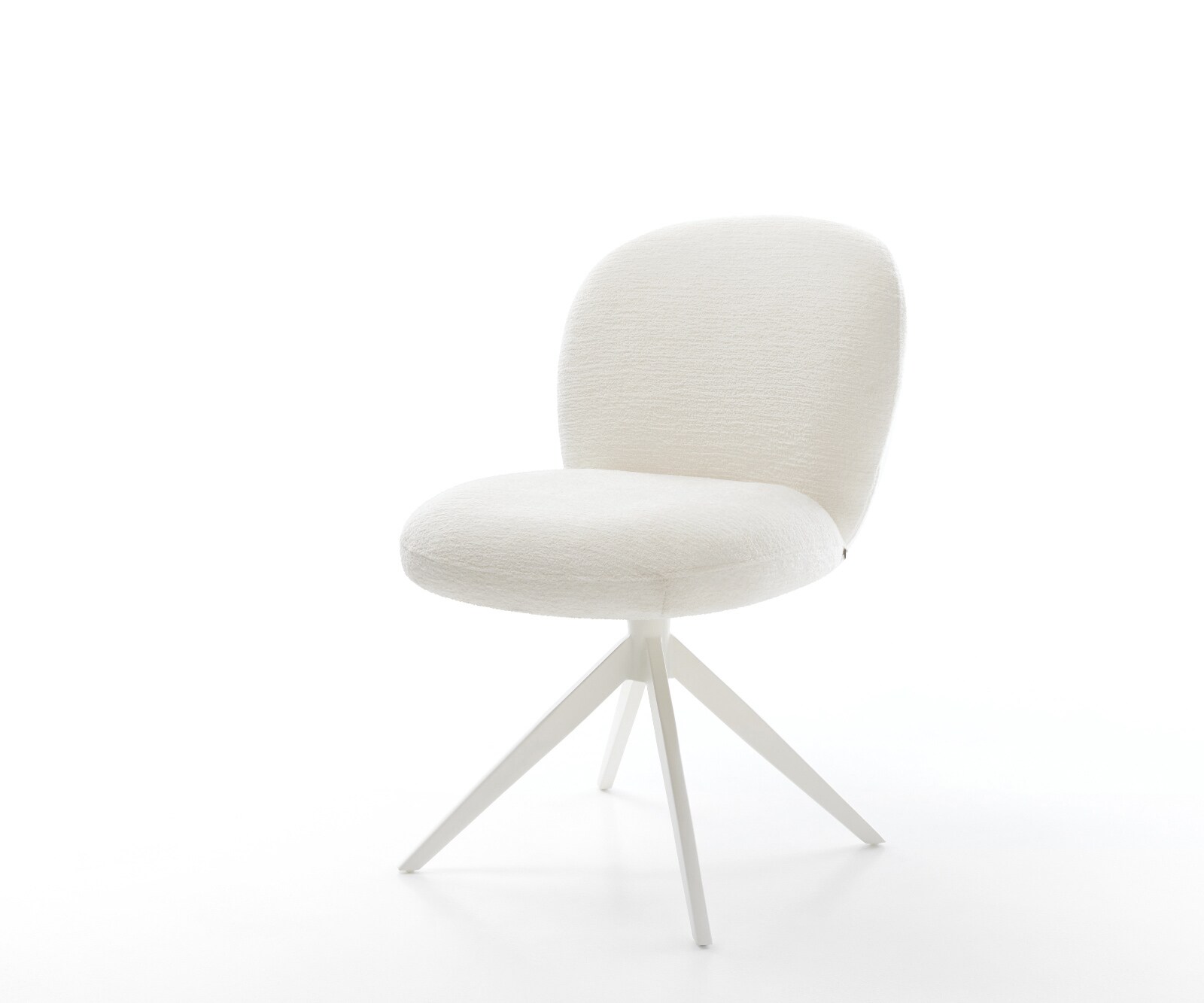 Drehstuhl Nube-Flex Bouclé Soft Beige Kreuzgestell breit Weiß 360° drehbar günstig online kaufen