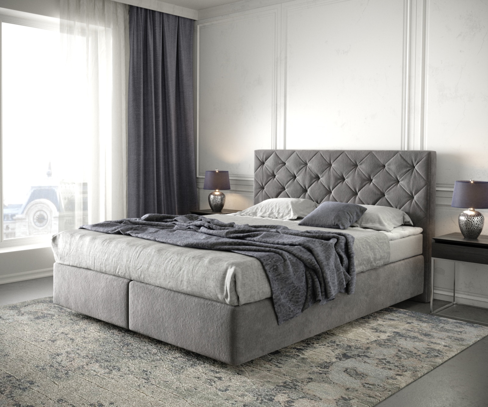 Boxspringbett Dream-Great 160x200 cm Mikrofaser Taupe mit Matratze und Topper Boxspringbett Dream-Great 160x200 cm Mikrofaser Taupe mit Matratze und Topper