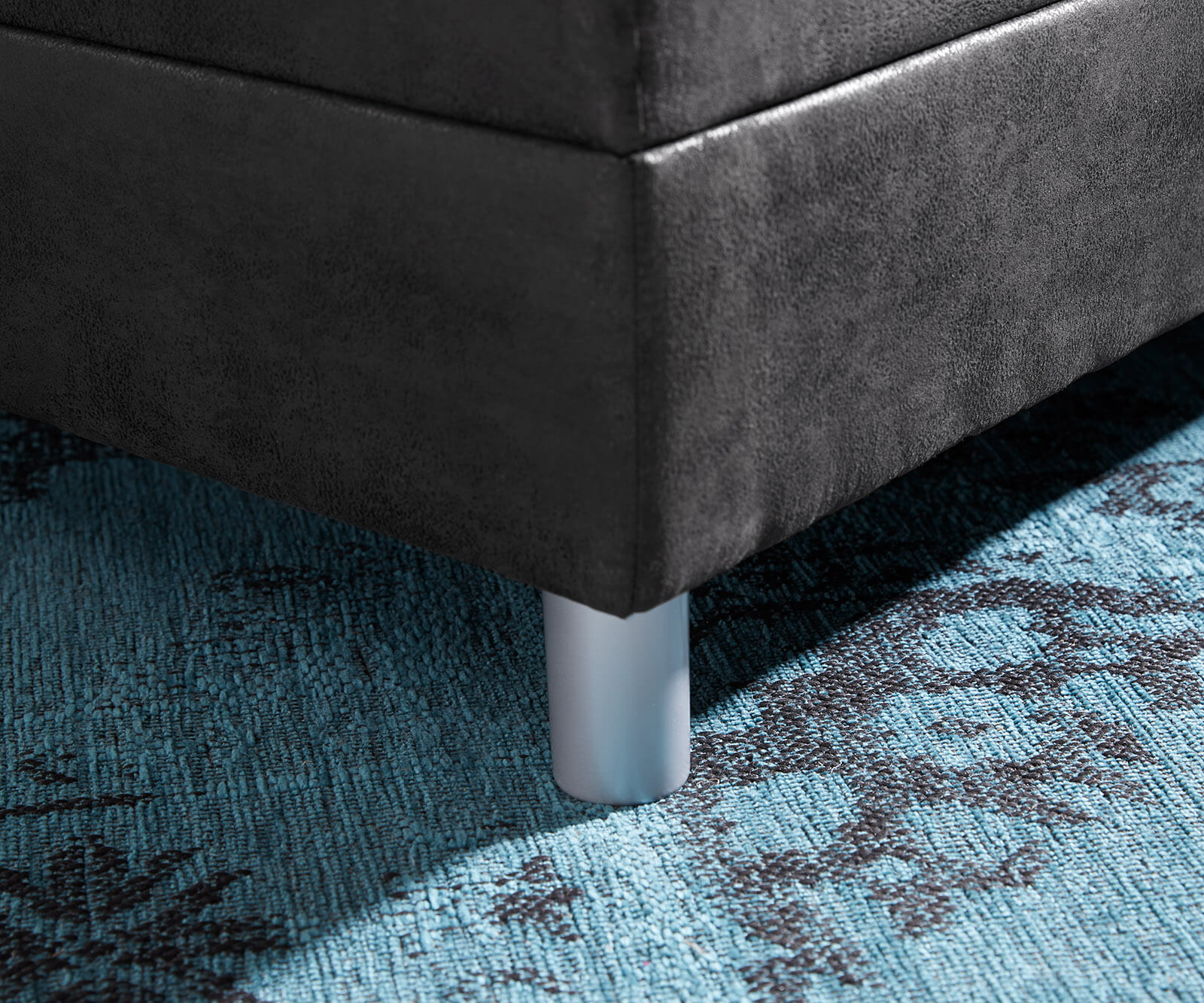 Hocker Clovis Anthrazit Optik B98 x T83 Modul Microvelours 5