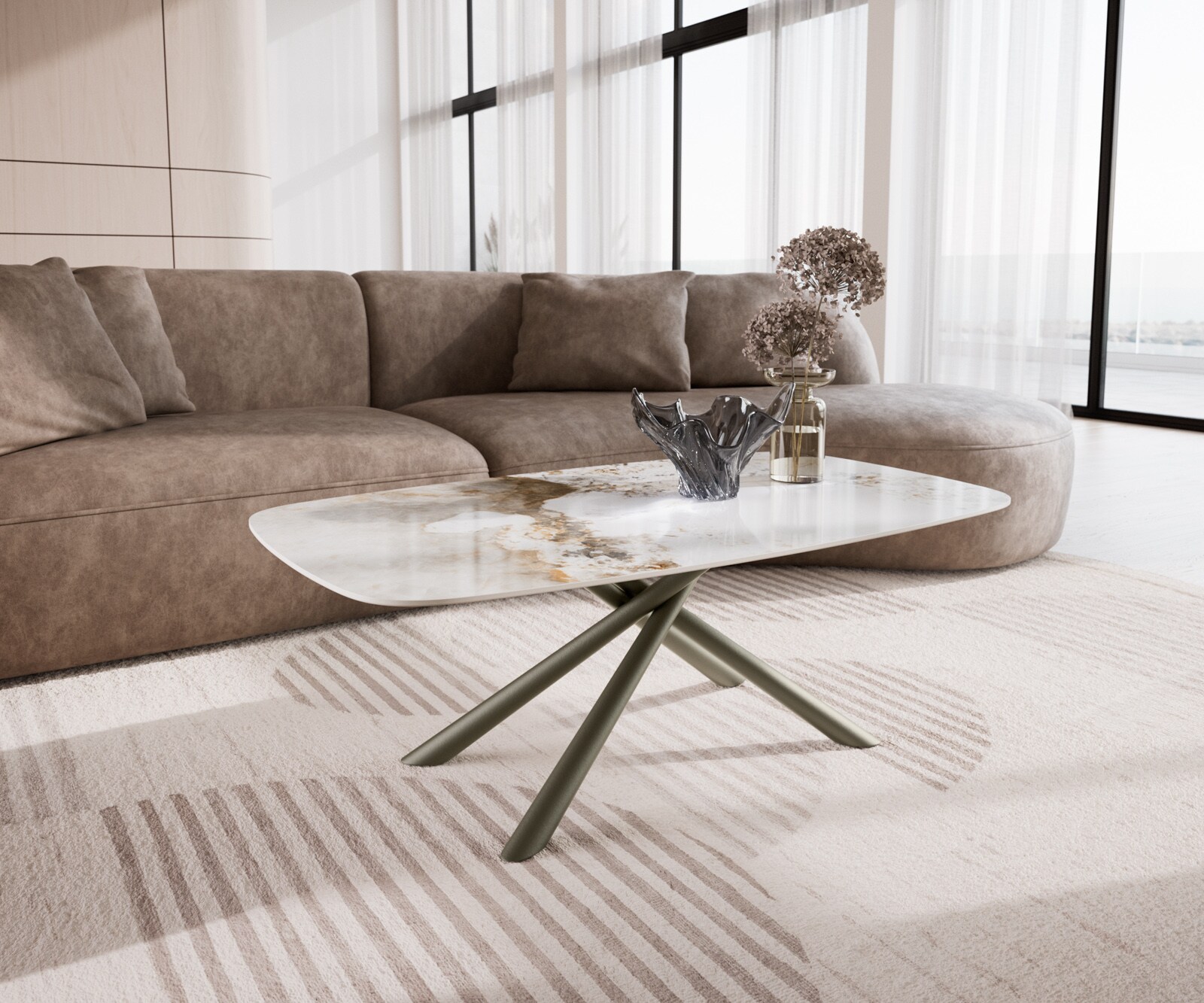 Couchtisch Edge Boot 120x70 cm Keramik Minas Melange Sarity Metall Effektfi günstig online kaufen
