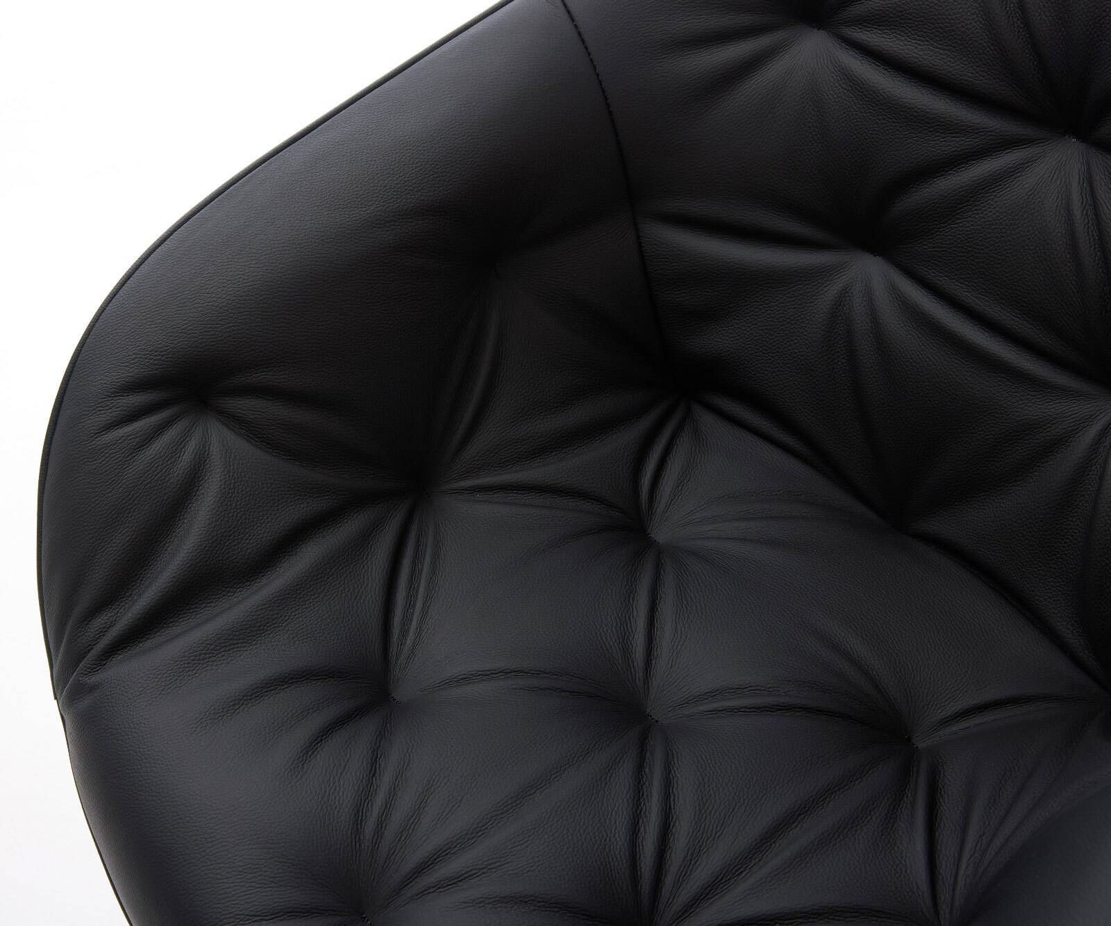 Esszimmerstuhl Gaio-Flex Echt-Leder Schwarz Kreuzgestell kantig Schwarz 3