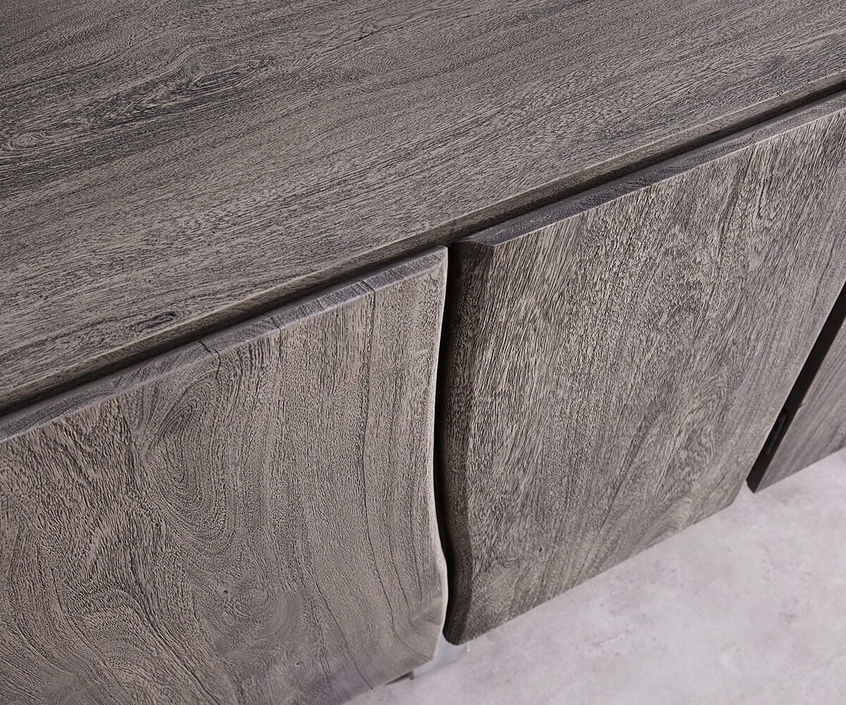Sideboard Live-Edge 220 cm Akazie Platin massiv 6 Türen 2 Sideboard Live-Edge 220 cm Akazie Platin massiv 6 Türen 2