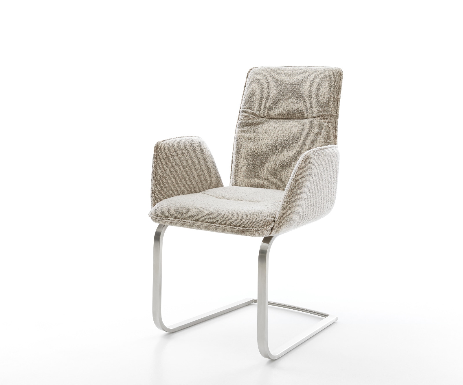 Freischwinger Vinja-Flex Webstoff Soft Beige Freischwinger flach Edelstahl
