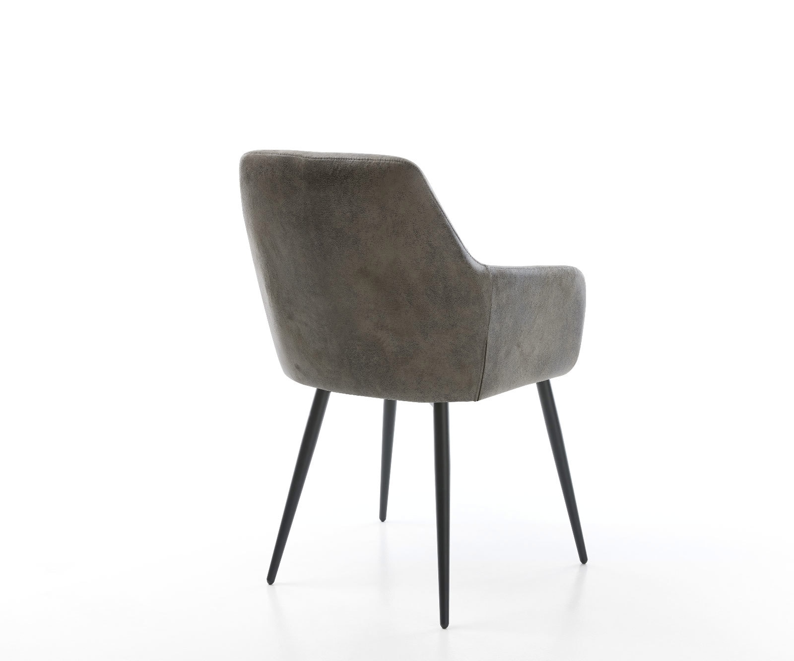 Esszimmerstuhl Pejo-Flex Mikrofaser Grau Antik 4-Fuß konisch Schwarz Taschenfederkern 5