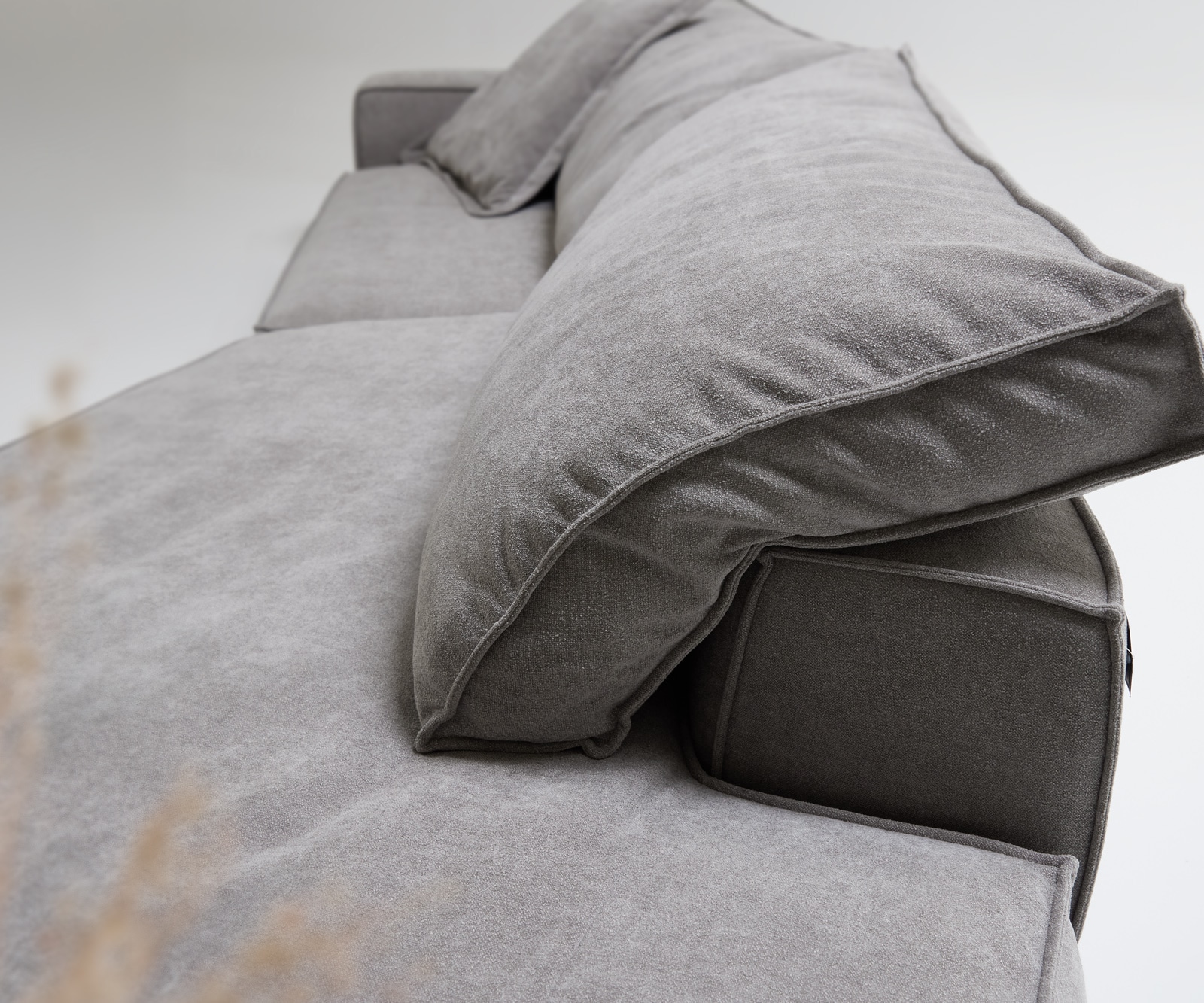 Big-Sofa Snoosh 400x150 cm Strukturstoff Soft Grau Recamiere rechts 5 Big-Sofa Snoosh 400x150 cm Strukturstoff Soft Grau Recamiere rechts 5