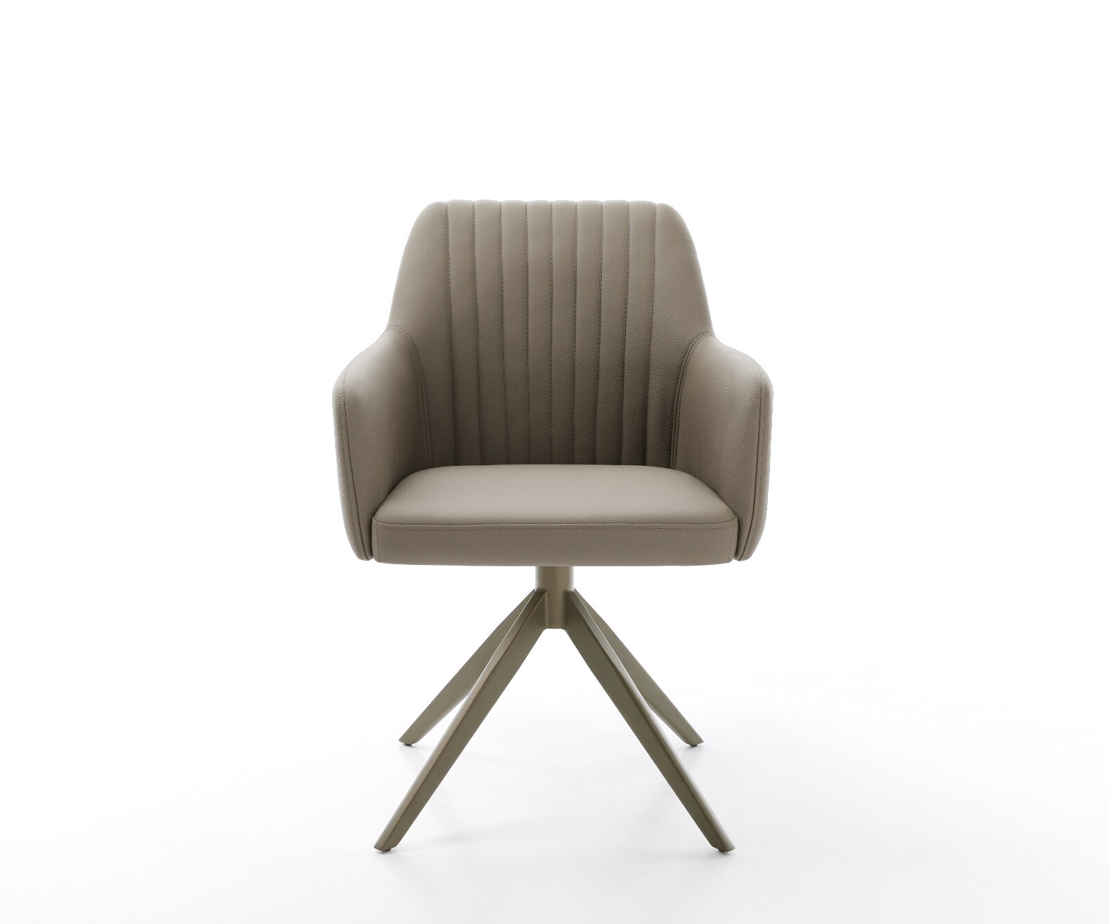 Drehstuhl Greg-Flex Echt-Leder Schlamm Kreuzgestell breit Effektfinish Titan 360° drehbar Wippfunktion Taschenfederkern 2