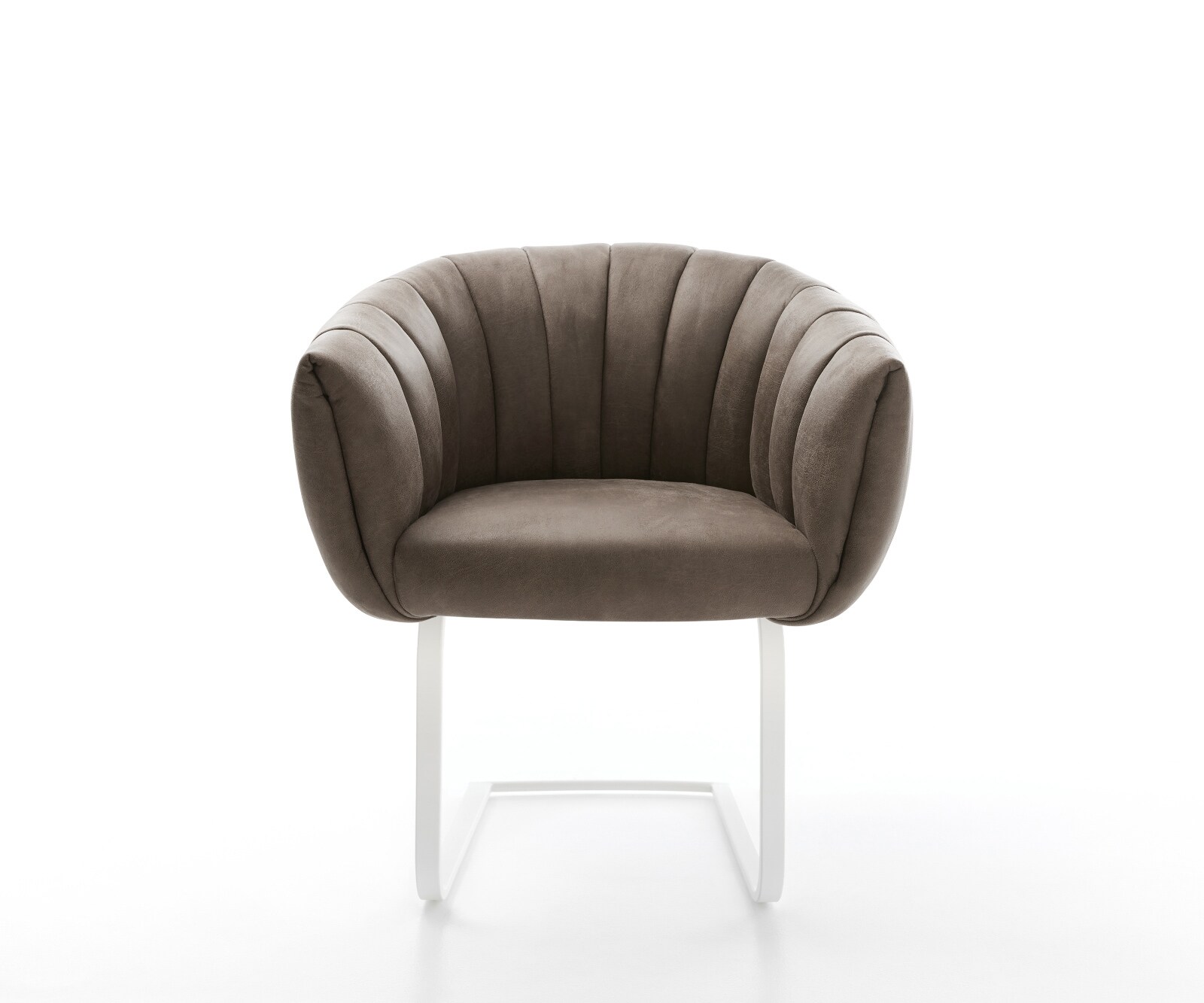 Freischwinger Jada-Flex Mikrofaser Taupe Vintage Freischwinger flach Weiß Taschenfederkern 1