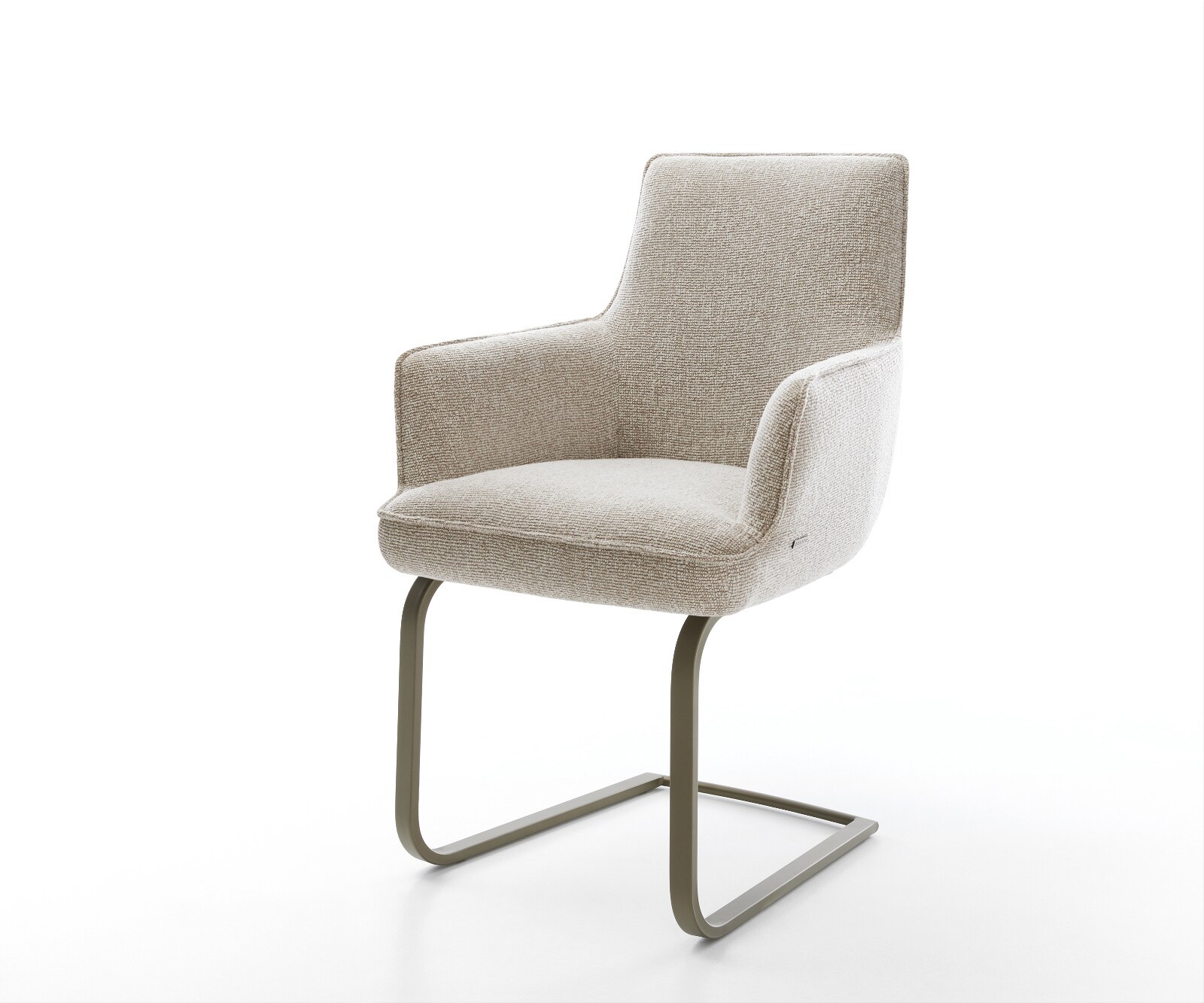 Freischwinger Heira-Flex mit Armlehnen Webstoff Soft Beige Freischwinger fl günstig online kaufen