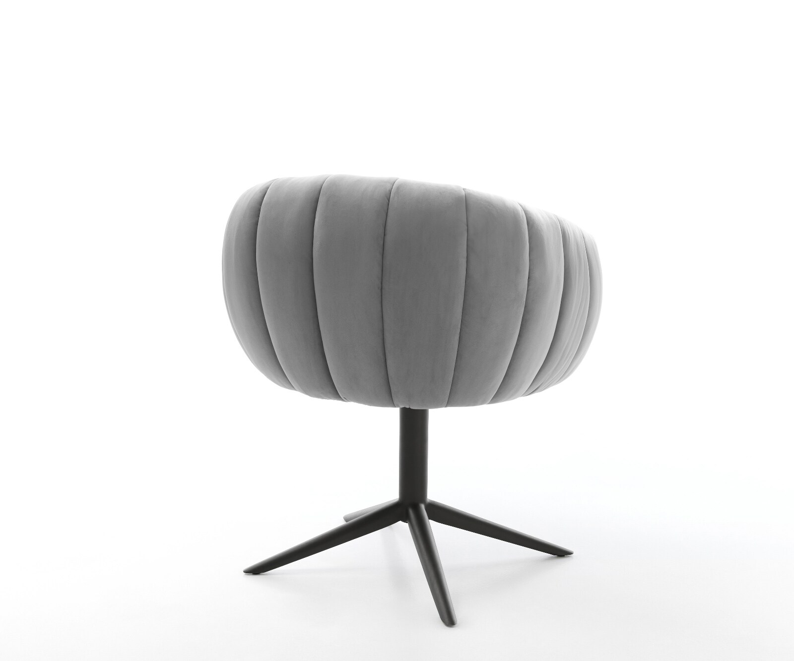 Drehstuhl Jada-Flex Samt Grau Fußkreuz Schwarz 360° drehbar Wippfunktion Taschenfederkern 5