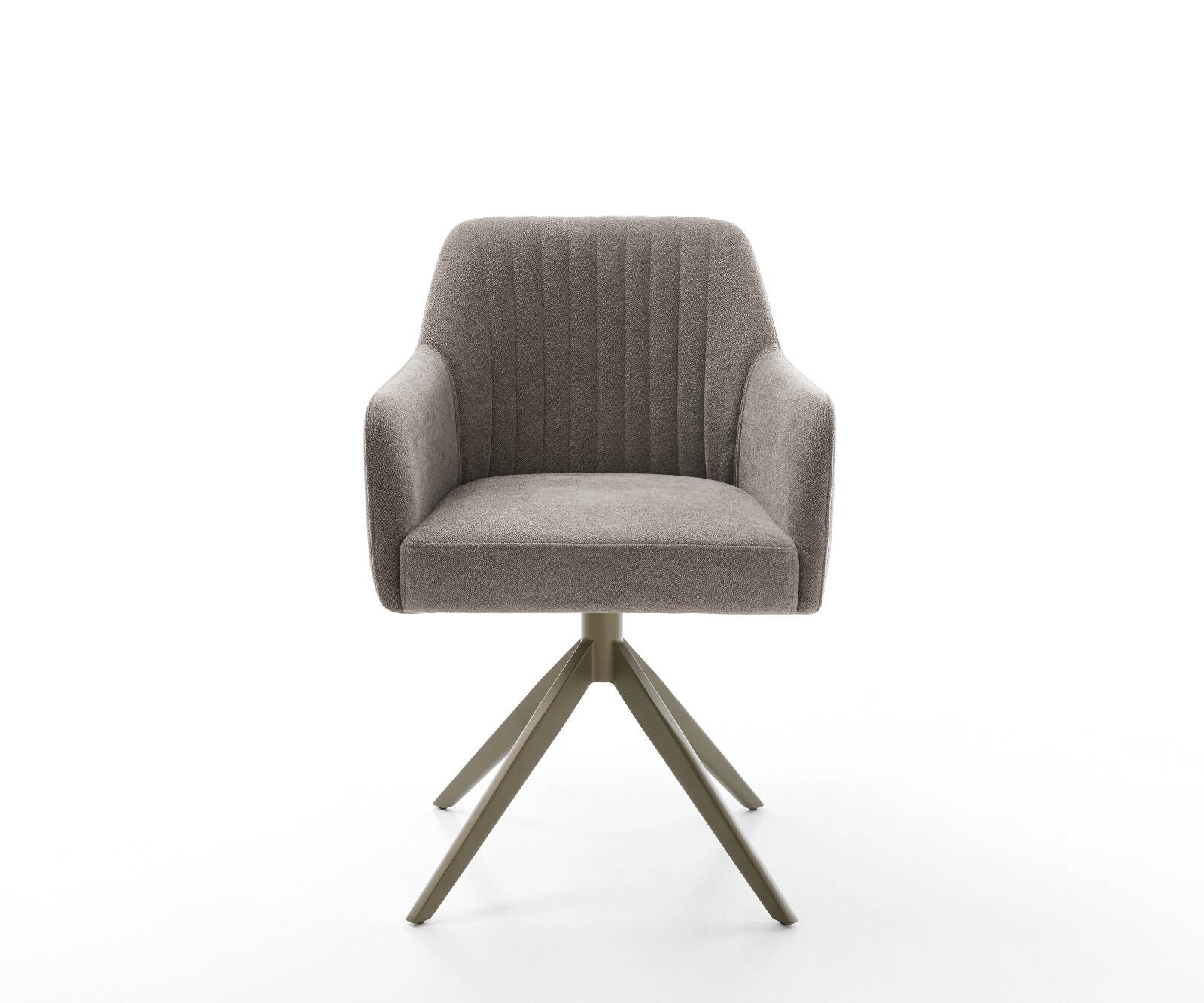 Drehstuhl Greg-Flex Strukturstoff Soft Taupe Kreuzgestell breit Effektfinish Titan 360° drehbar Wippfunktion Taschenfederkern 1