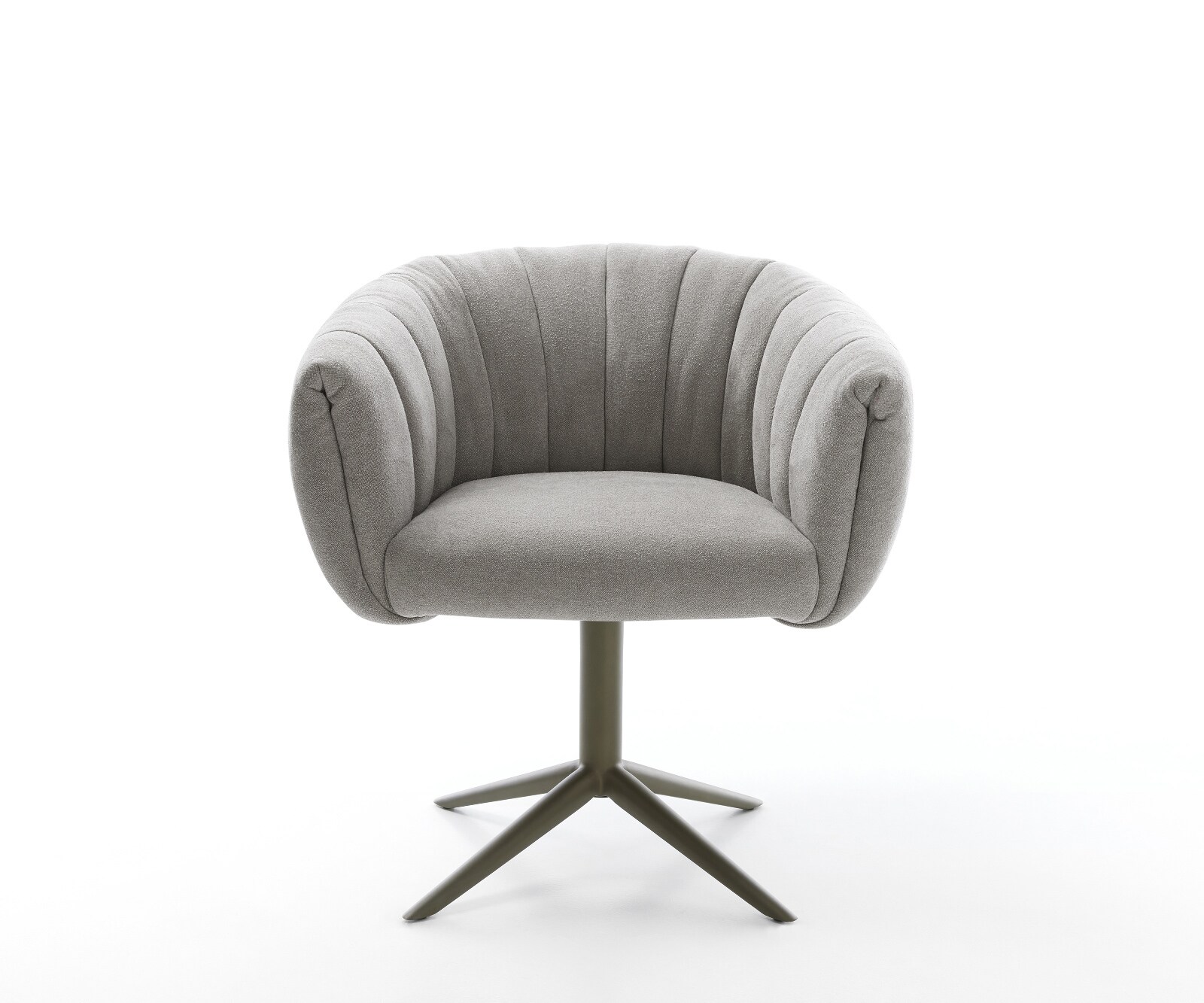 Drehstuhl Jada-Flex Strukturstoff Soft Grau Fußkreuz Effektfinish Titan 360° drehbar Wippfunktion Taschenfederkern 2