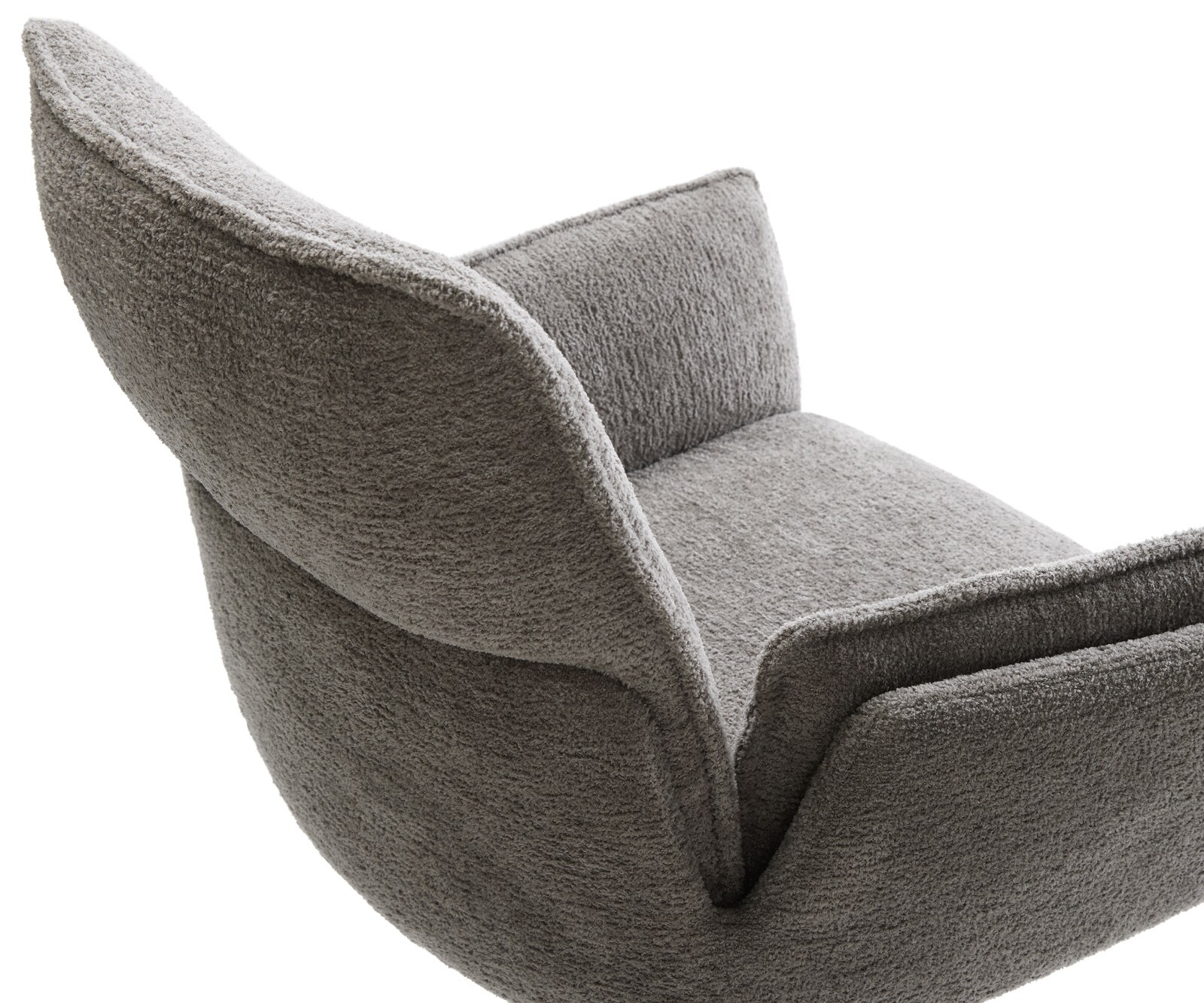 Esszimmerstuhl Nela-Flex Bouclé Soft Schlamm Kreuzgestell konisch Edelstahl 4