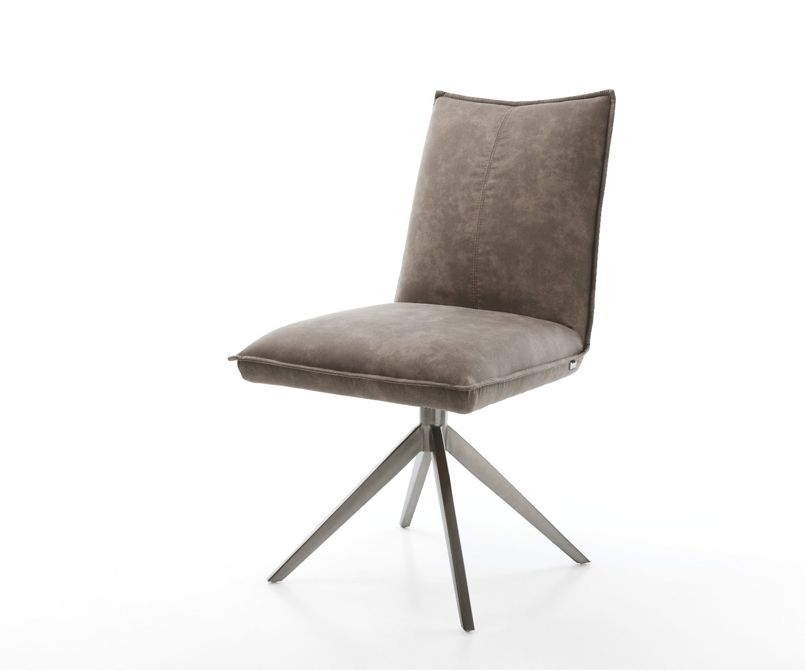 Chaise-pivotante Lelio-Flex microvelours taupe vintage pied croisé large grafiete pivotement sur 360° fonction bascule ressorts ensachés Chaise-pivotante Lelio-Flex microvelours taupe vintage pied croisé large grafiete pivotement sur 360° fonction bascule ressorts ensachés