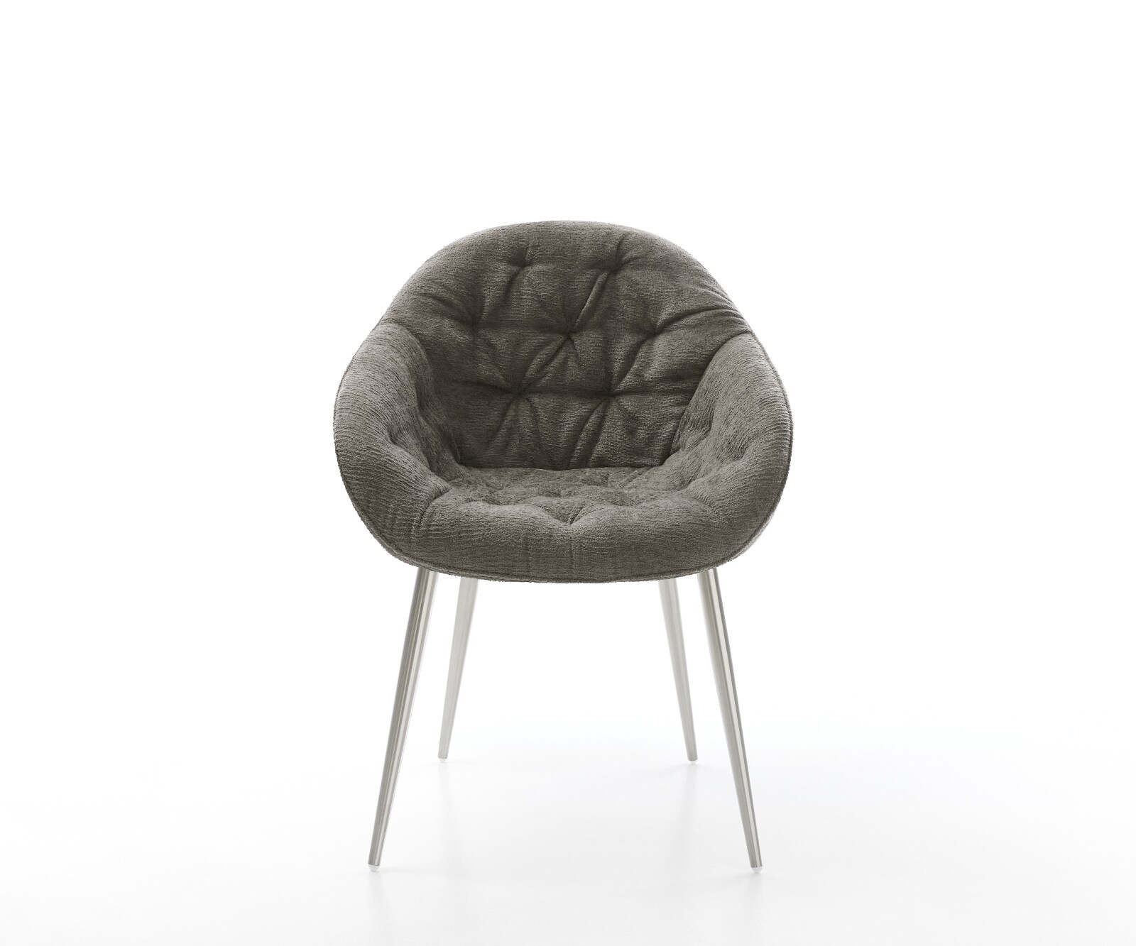 Esszimmerstuhl Gaio-Flex Bouclé Soft Schlamm 4-Fuß konisch Edelstahl 1