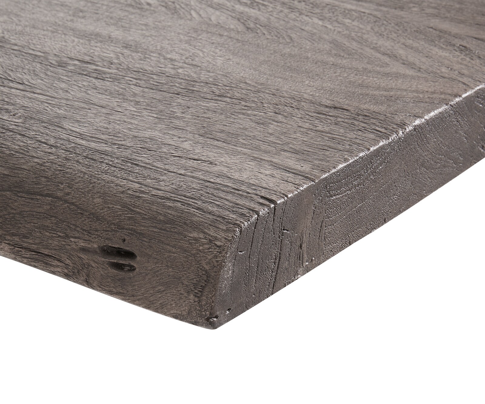 Esstisch Edge 200x100 XL Akazie Platin Troa Edelstahl gebürstet Live-Edge 5