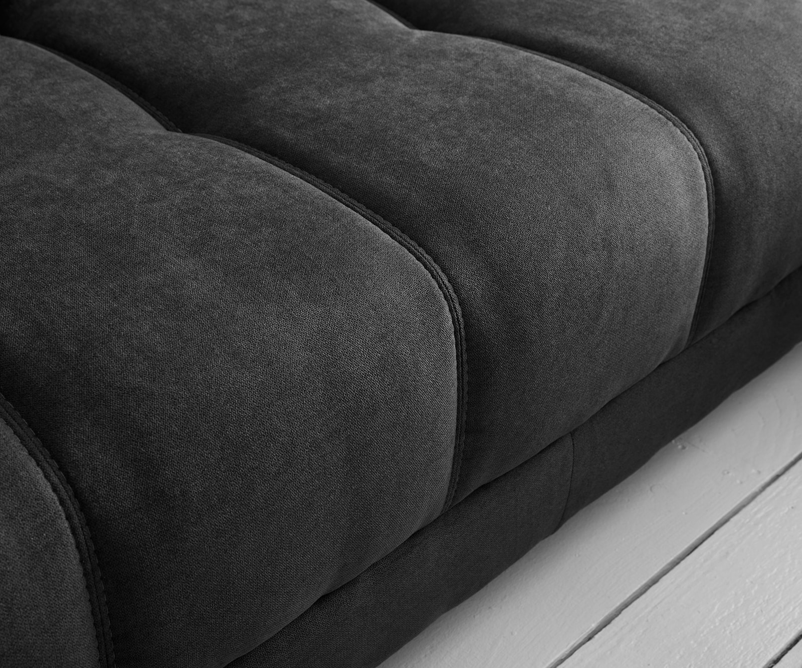 Ecksofa Josea 300x220 cm Mikrofaser Schwarz Recamiere rechts 3