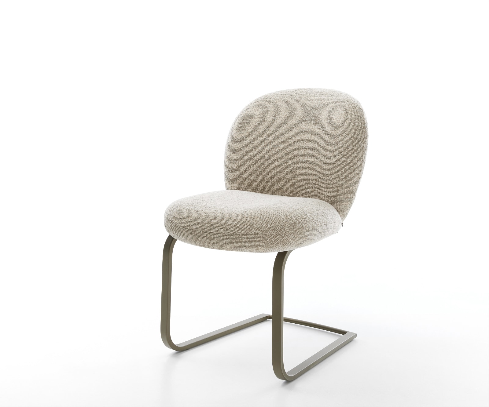 Freischwinger Nube-Flex Webstoff Soft Beige Freischwinger flach Effektfinish Titan Taschenfederkern
