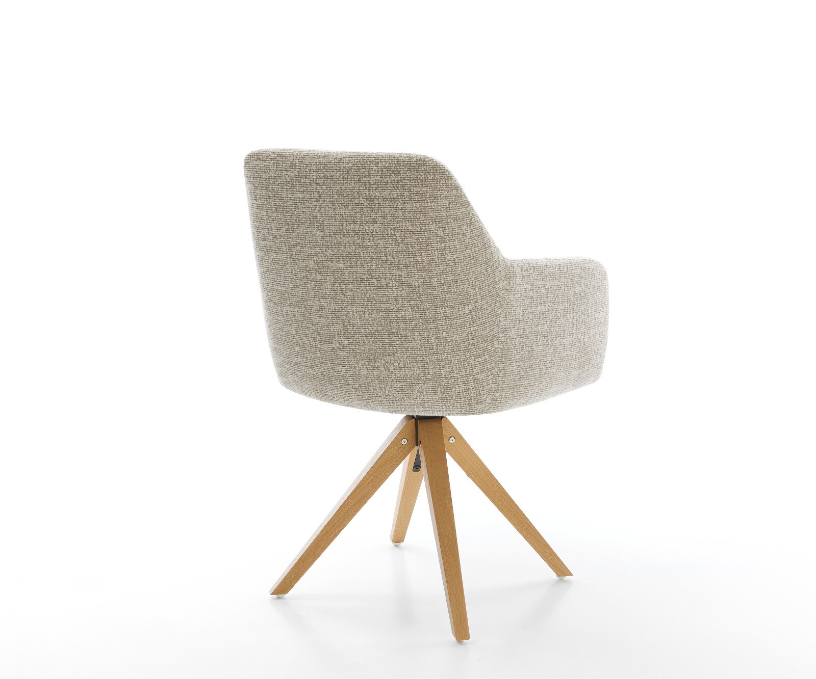 Drehstuhl Greg-Flex Webstoff Soft Beige Holzgestell kantig Natur 360° drehbar Taschenfederkern 5