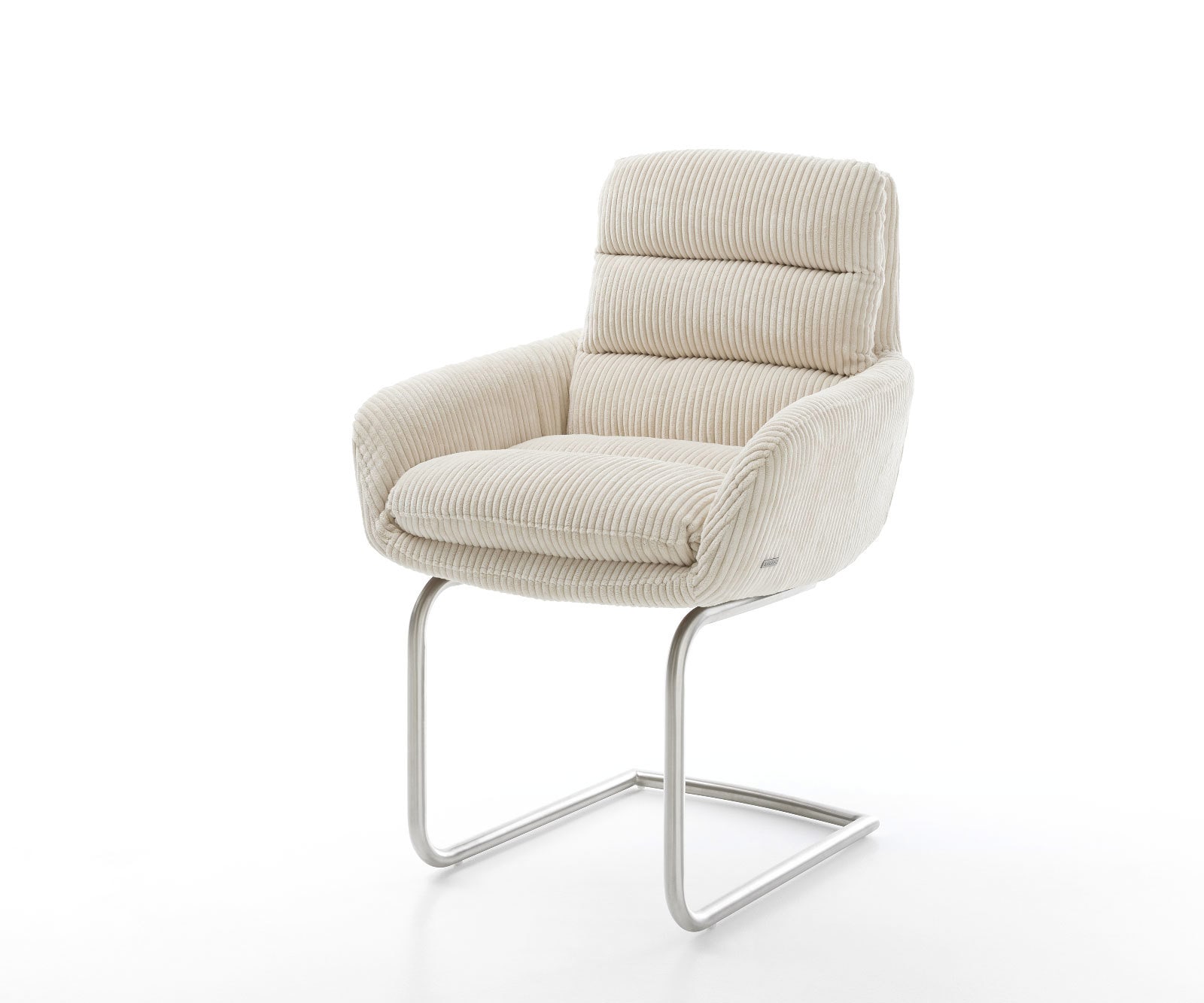 Freischwinger Abelia-Flex mit Armlehnen Cord Beige Freischwinger rund Edels günstig online kaufen
