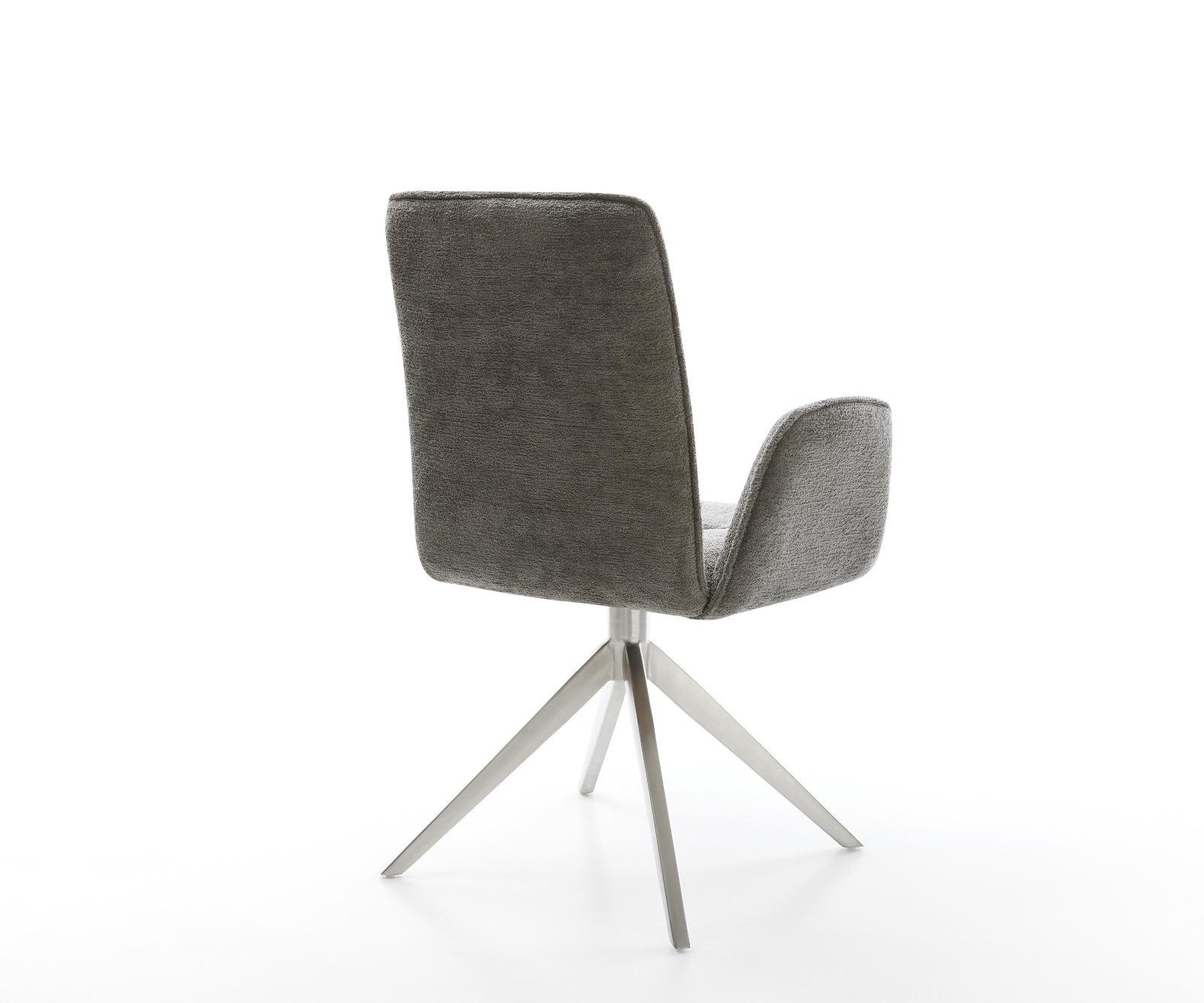 Drehstuhl Vinja-Flex Bouclé Soft Schlamm Kreuzgestell breit Edelstahl 360° drehbar Wippfunktion 5