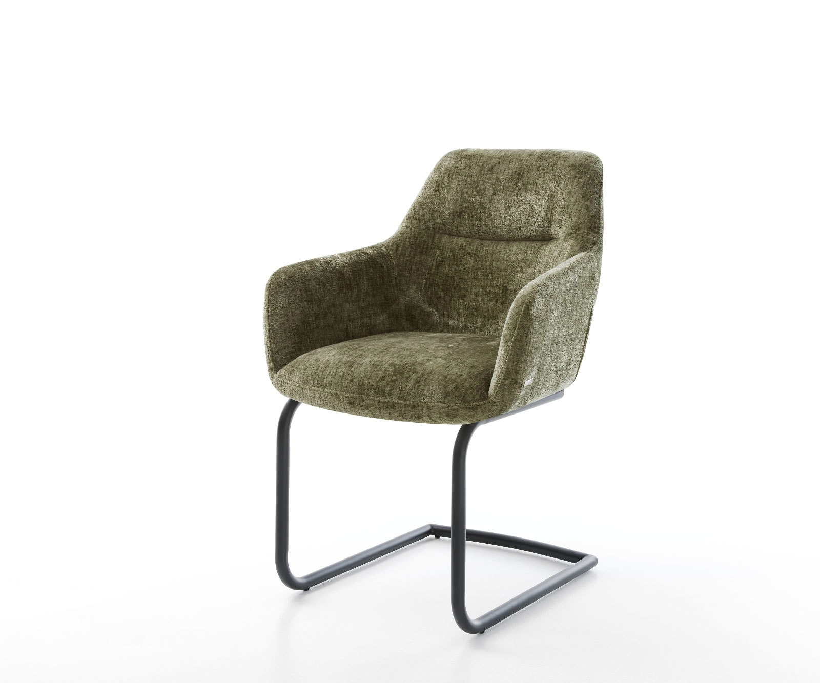 Cantilever Pejo-Flex chenille olive pied cantilever rond noir ressorts ensachés Cantilever Pejo-Flex chenille olive pied cantilever rond noir ressorts ensachés