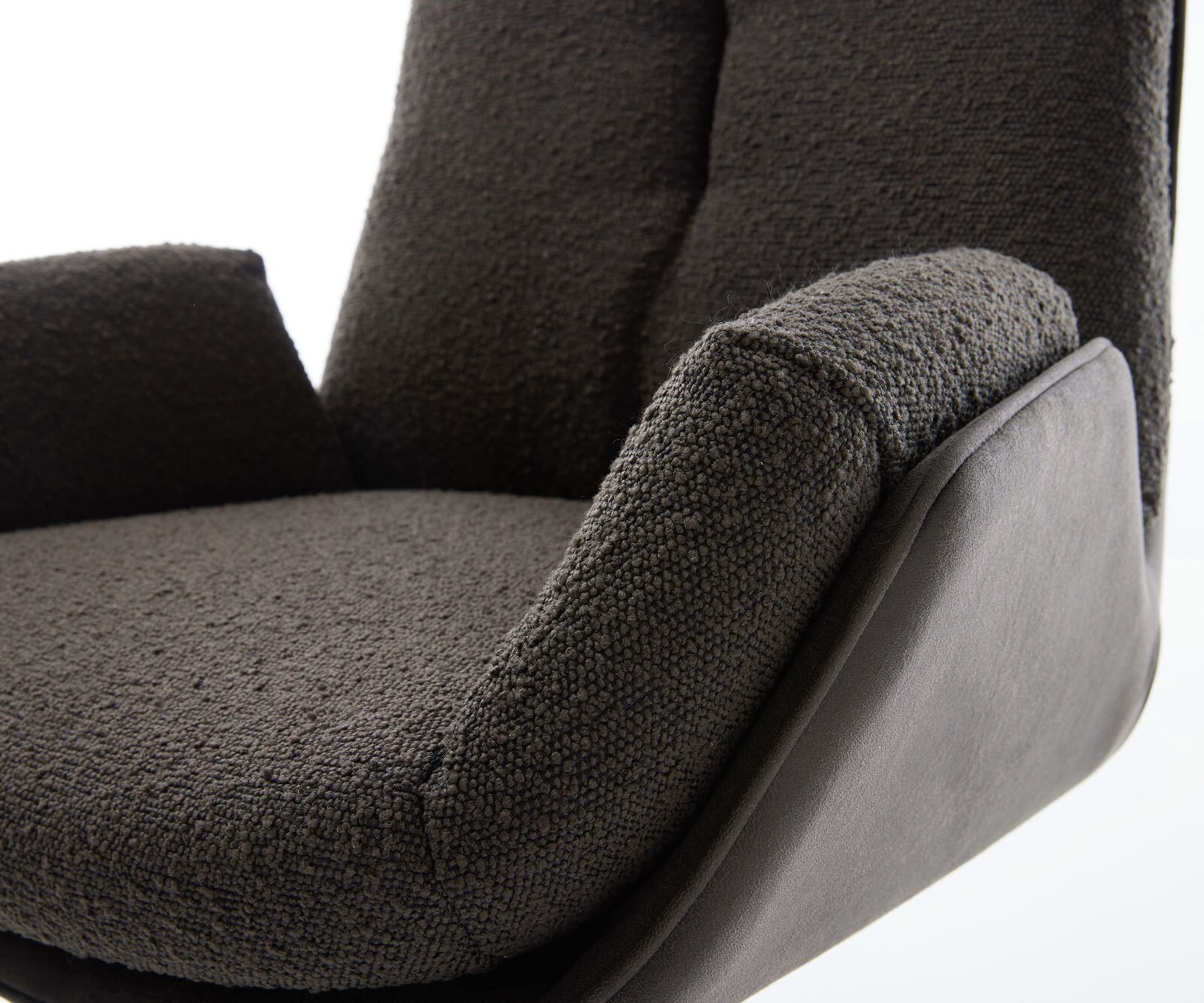 Drehstuhl Clea-Flex Materialmix Schwarz Fußkreuz Edelstahl 360° drehbar Wippfunktion 4