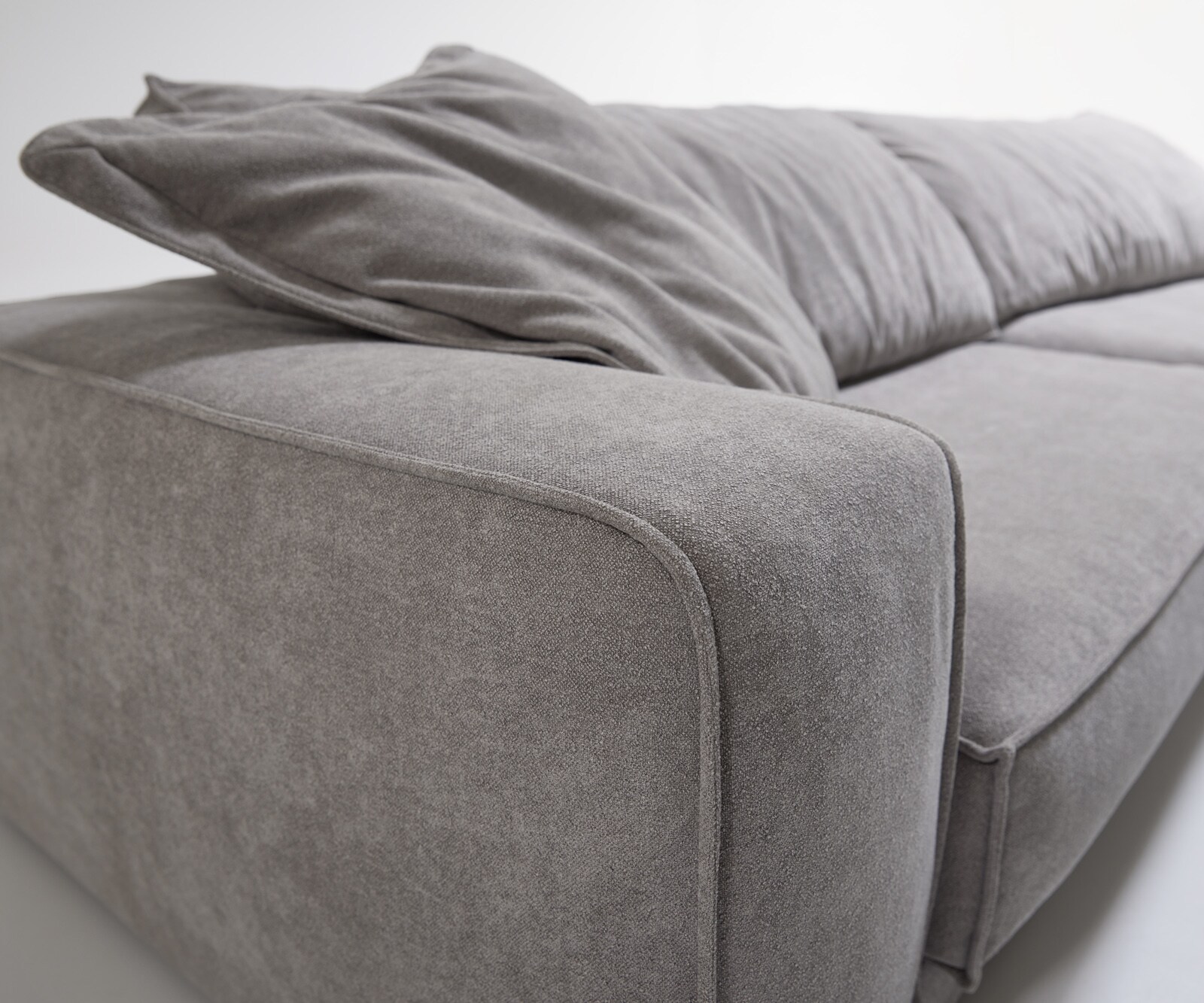Big-Sofa Snoosh 400x150 cm Strukturstoff Soft Grau Recamiere rechts 6