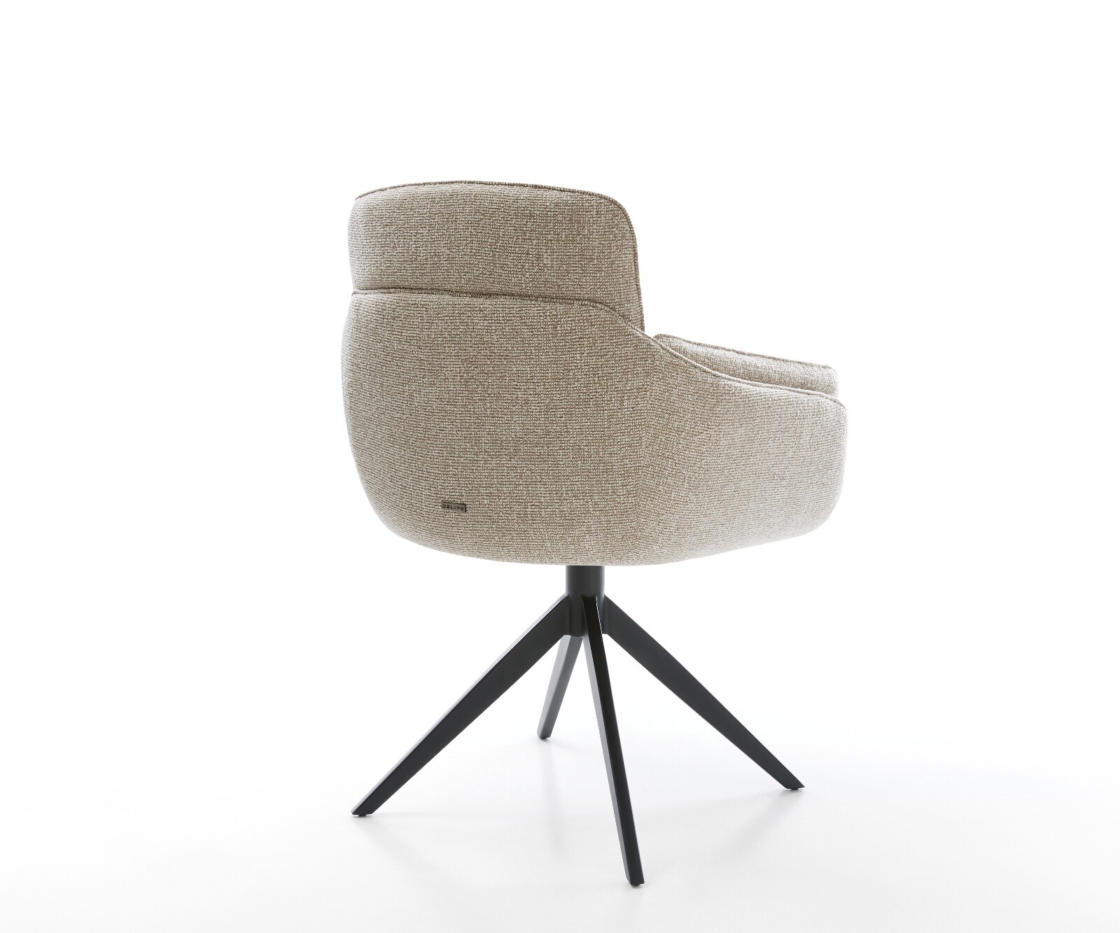 Drehstuhl Luan-Flex mit Armlehnen Webstoff Soft Beige Kreuzgestell breit Schwarz 360° drehbar Wippfunktion 4