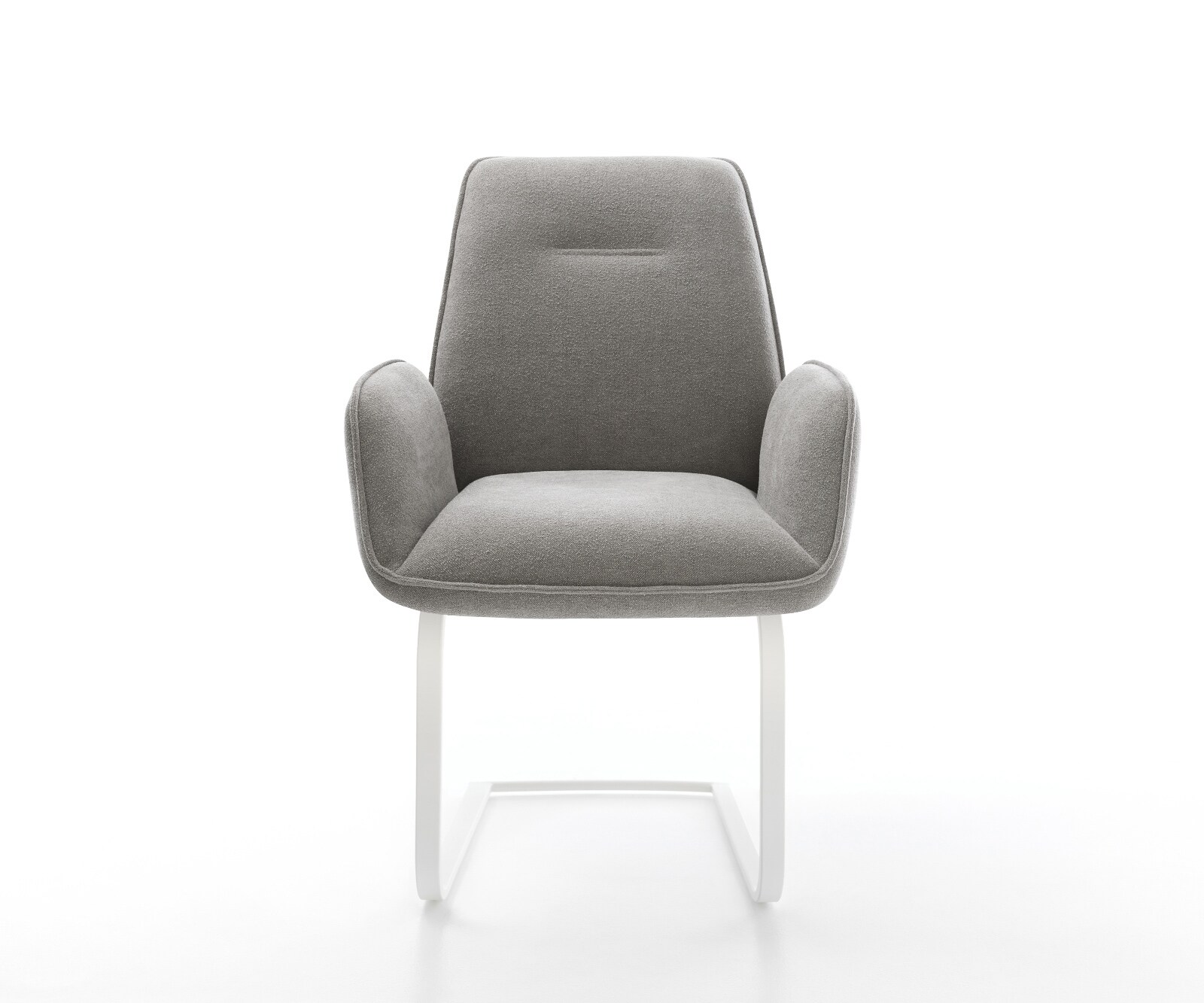 Freischwinger Zoa-Flex Strukturstoff Soft Grau Freischwinger flach Weiß Taschenfederkern 2