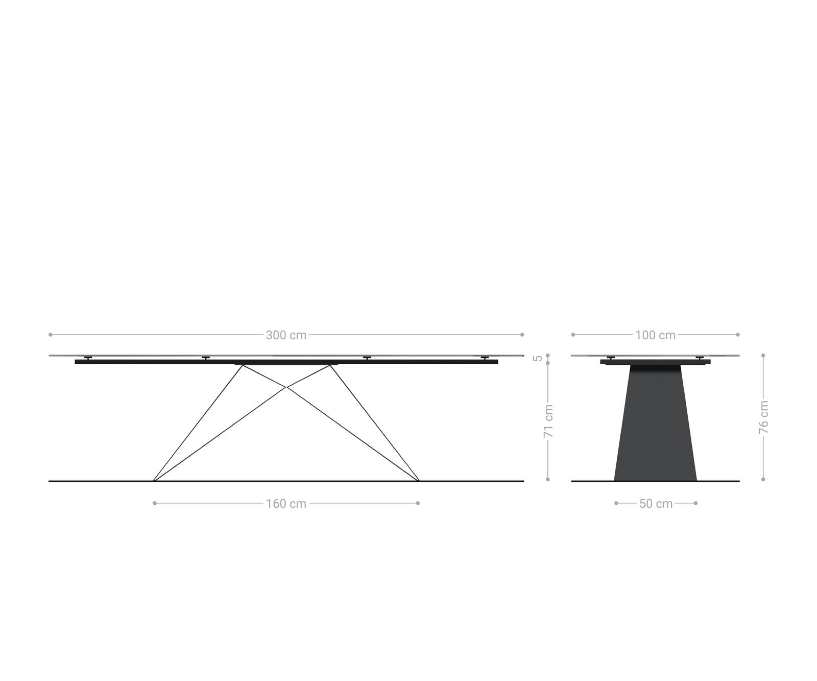 Esstisch Edge 300x100 Keramik Laminam® Sabbia Eichefarbig V-Gestell Flachstahl Schwarz 1 Esstisch Edge 300x100 Keramik Laminam® Sabbia Eichefarbig V-Gestell Flachstahl Schwarz 1