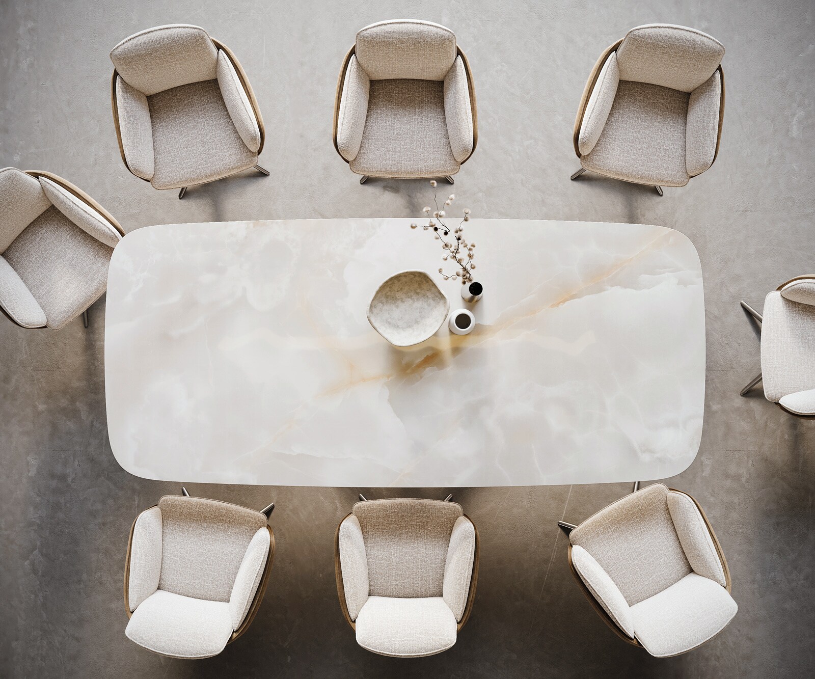 Esstisch Edge Boot 270x120 cm Keramik Iris FMG Onice Grigio Gestell Glas 6