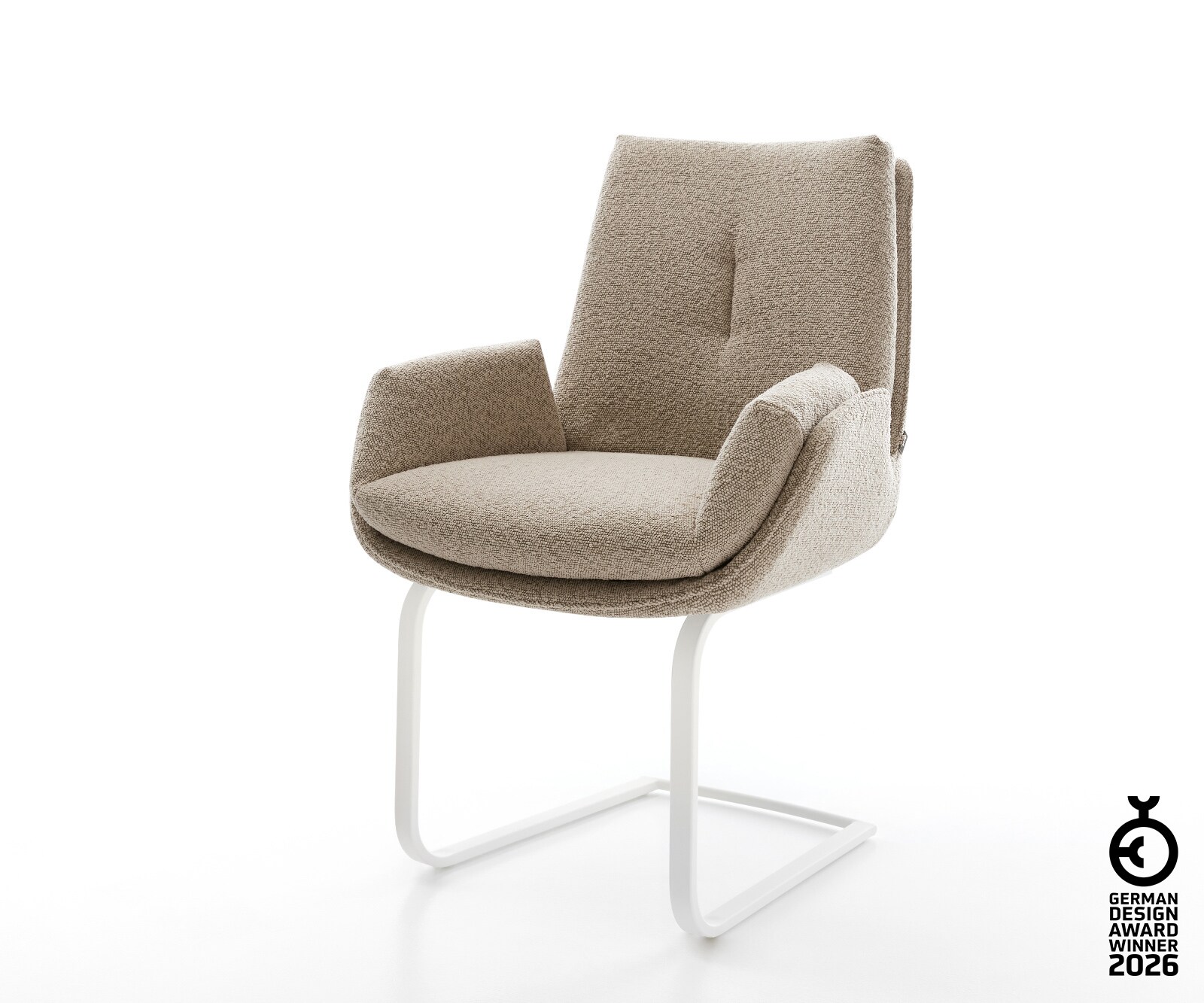 Freischwinger Clea-Flex Bouclé Schlamm Freischwinger flach Weiß