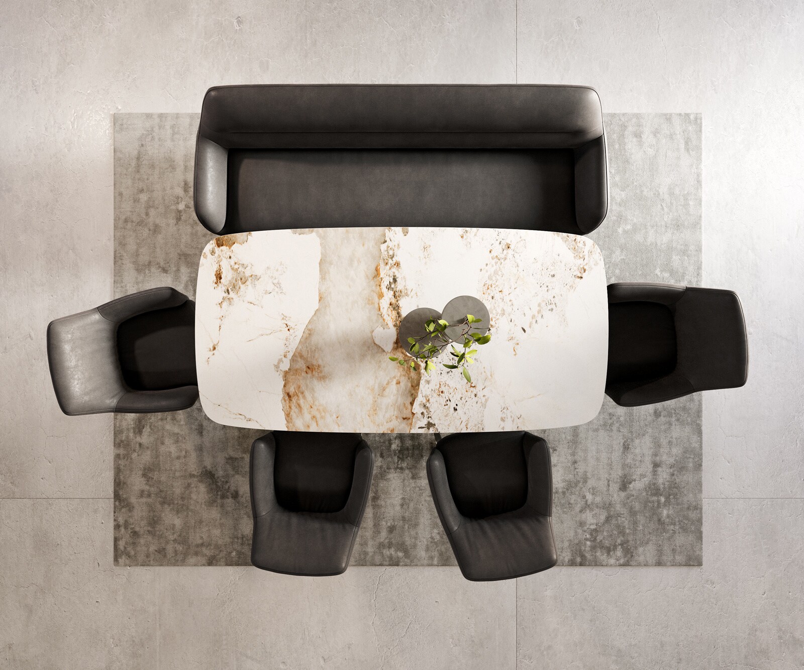 Esszimmerbank Taya-Flex 200 cm Mikrofaser Anthrazit Vintage Kufengestell flach Edelstahl Taschenfederkern 5