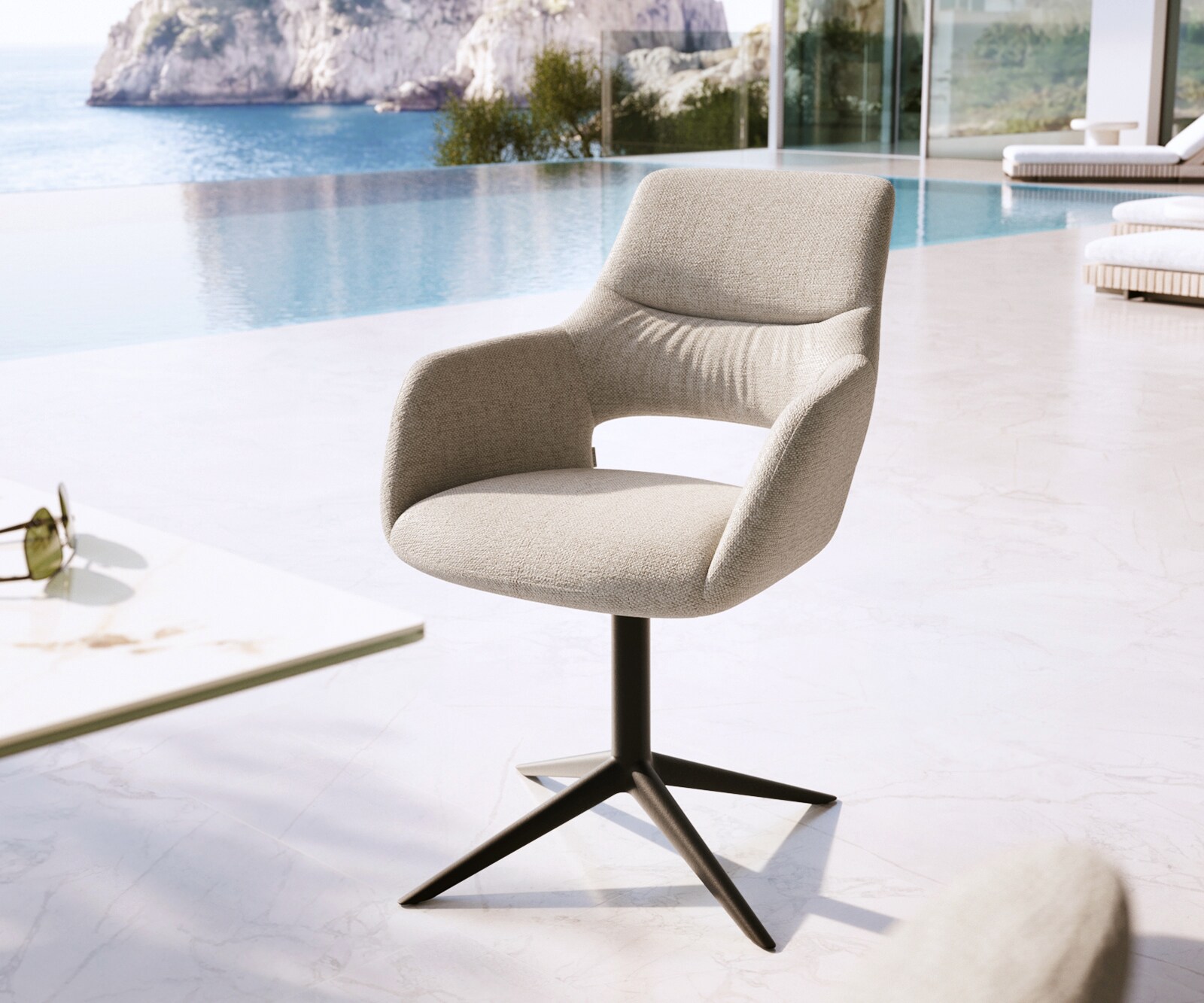 Outdoorstuhl Yago-Flex Fußkreuz 360° drehbar Wippfunktion 3