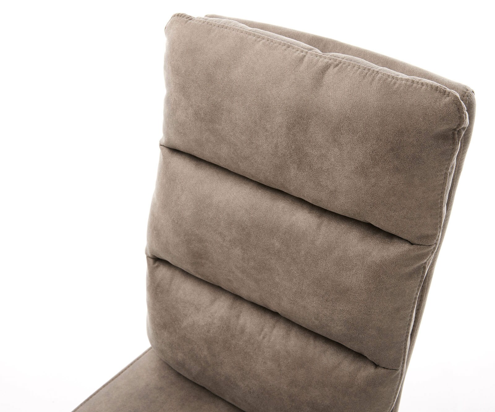 Drehstuhl Pela-Flex Mikrofaser Taupe Vintage Kreuzgestell breit Schwarz 360° drehbar Wippfunktion Taschenfederkern 3