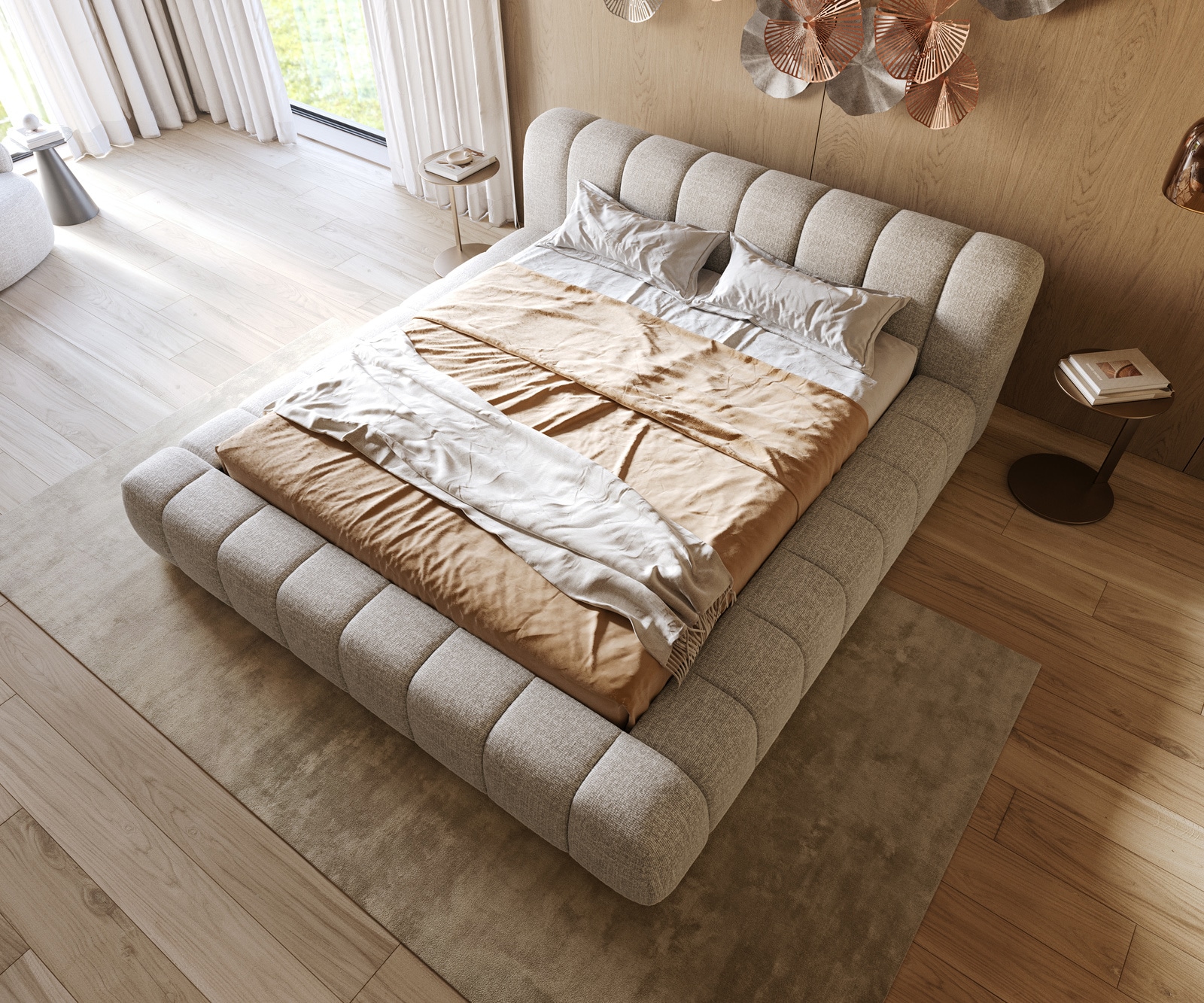 Polsterbettgestell Cutio 180x200 cm Webstoff Soft Beige 1 Polsterbettgestell Cutio 180x200 cm Webstoff Soft Beige 1
