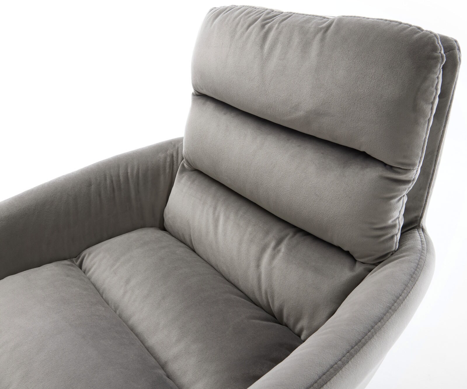 Esszimmerstuhl Abelia-Flex mit Armlehnen Samt Grau Kreuzgestell breit Schwarz 3