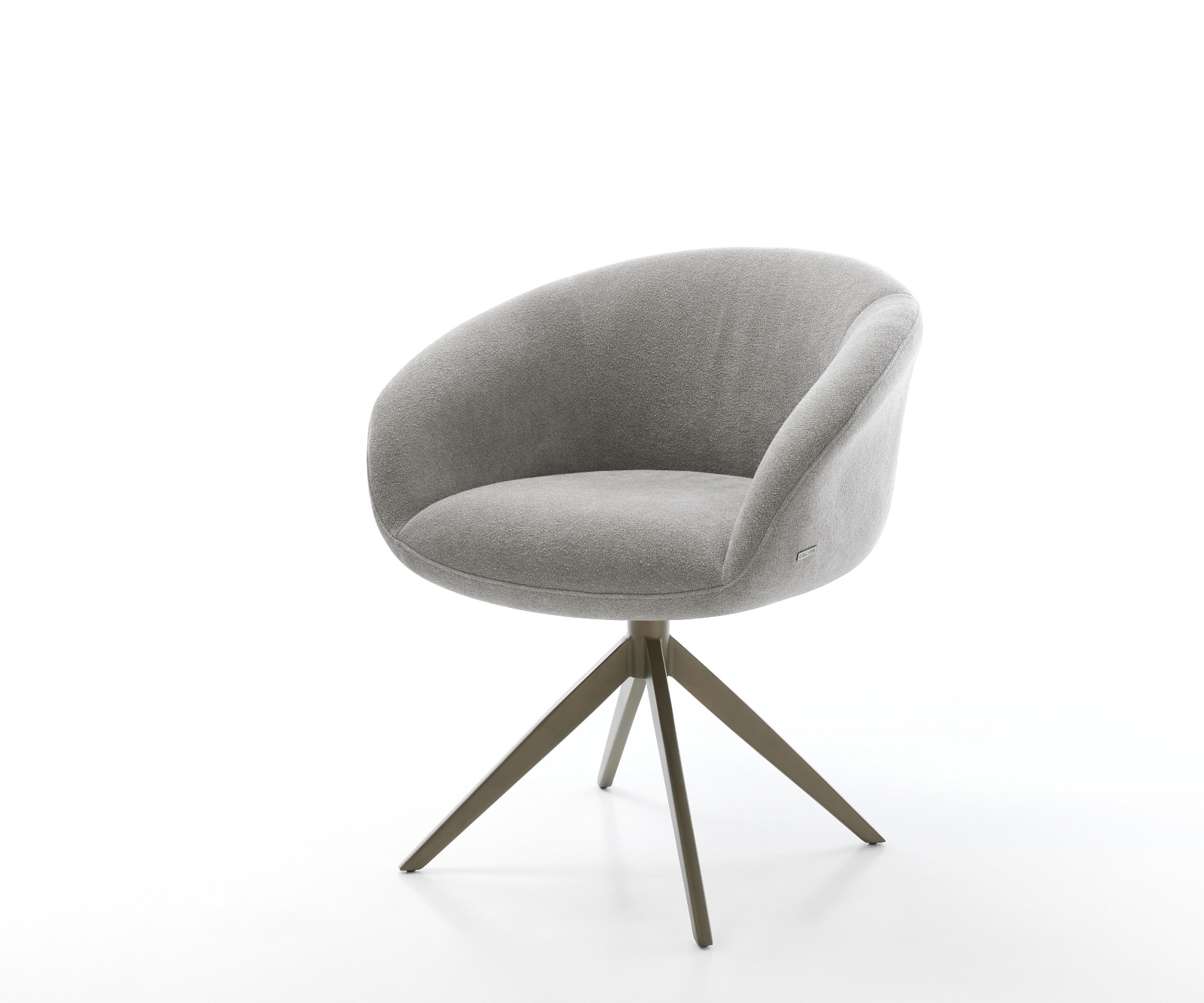Drehstuhl Vinka-Flex mit Armlehnen Strukturstoff Soft Grau Kreuzgestell breit Effektfinish Titan 360° drehbar Wippfunktion Taschenfederkern