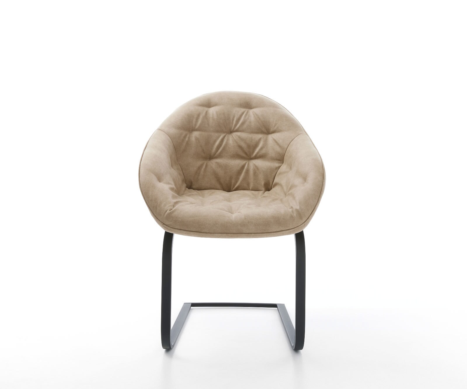 Freischwinger Gaio-Flex Mikrofaser Beige Vintage Freischwinger flach Schwarz 1