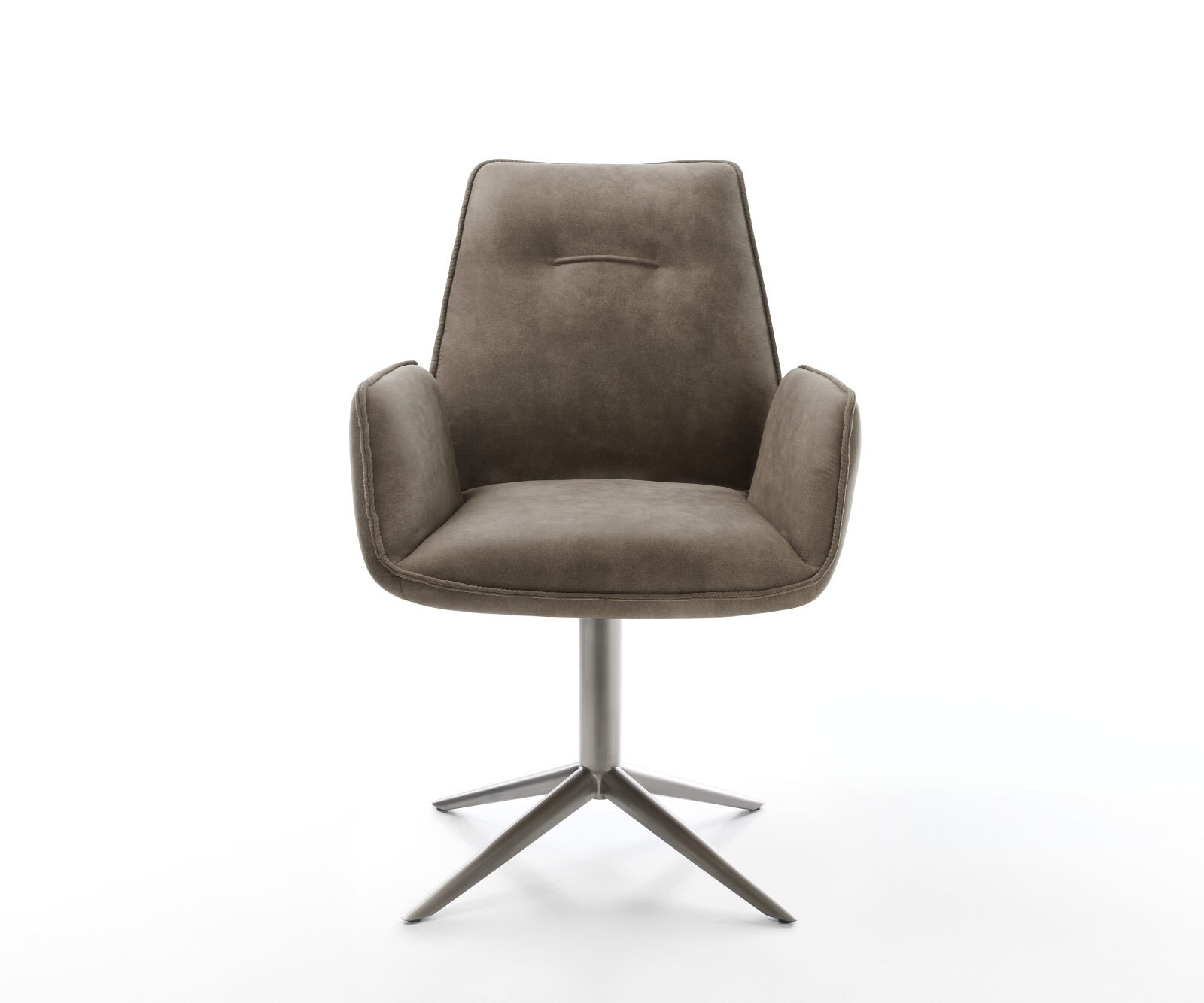 Drehstuhl Zoa-Flex Mikrofaser Taupe Vintage Fußkreuz Graphit 360° drehbar Wippfunktion Taschenfederkern 2