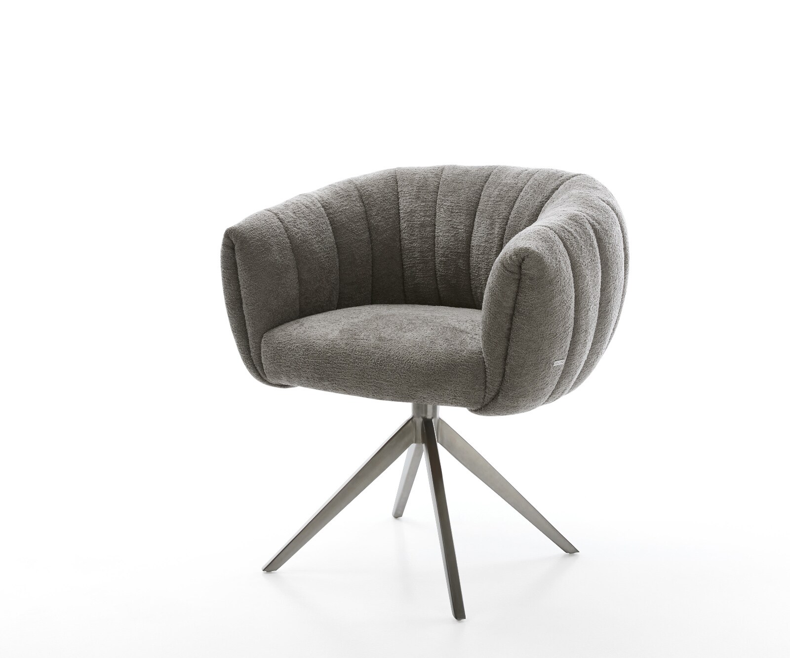 Drehstuhl Jada-Flex Bouclé Soft Schlamm Kreuzgestell breit Graphit 360° drehbar Wippfunktion Taschenfederkern