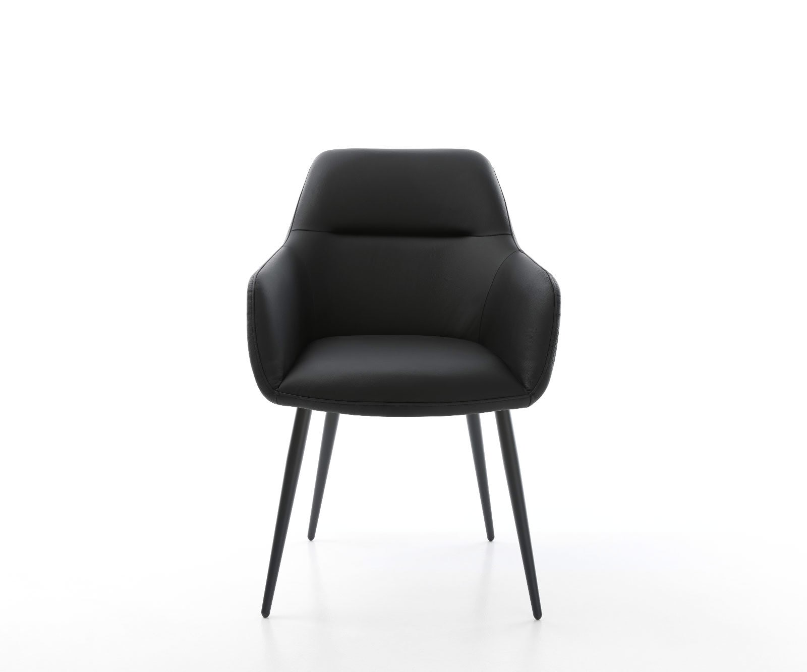 Esszimmerstuhl Pejo-Flex Echt-Leder Schwarz 4-Fuß konisch Schwarz Taschenfederkern 1 Esszimmerstuhl Pejo-Flex Echt-Leder Schwarz 4-Fuß konisch Schwarz Taschenfederkern 1